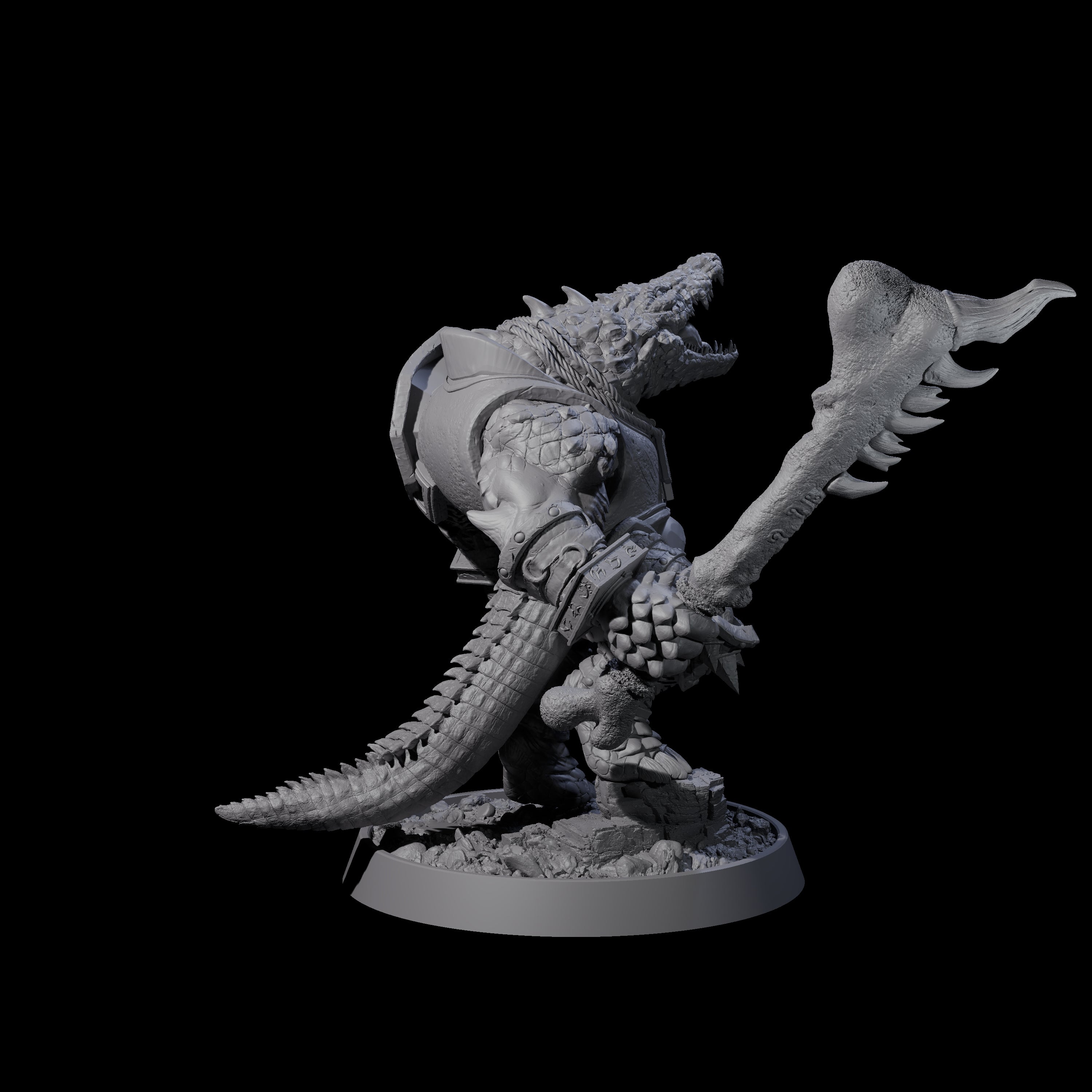 Aggressive Crocodilian Lizardfolk M Miniature for Dungeons and Dragons, Pathfinder or other TTRPGs
