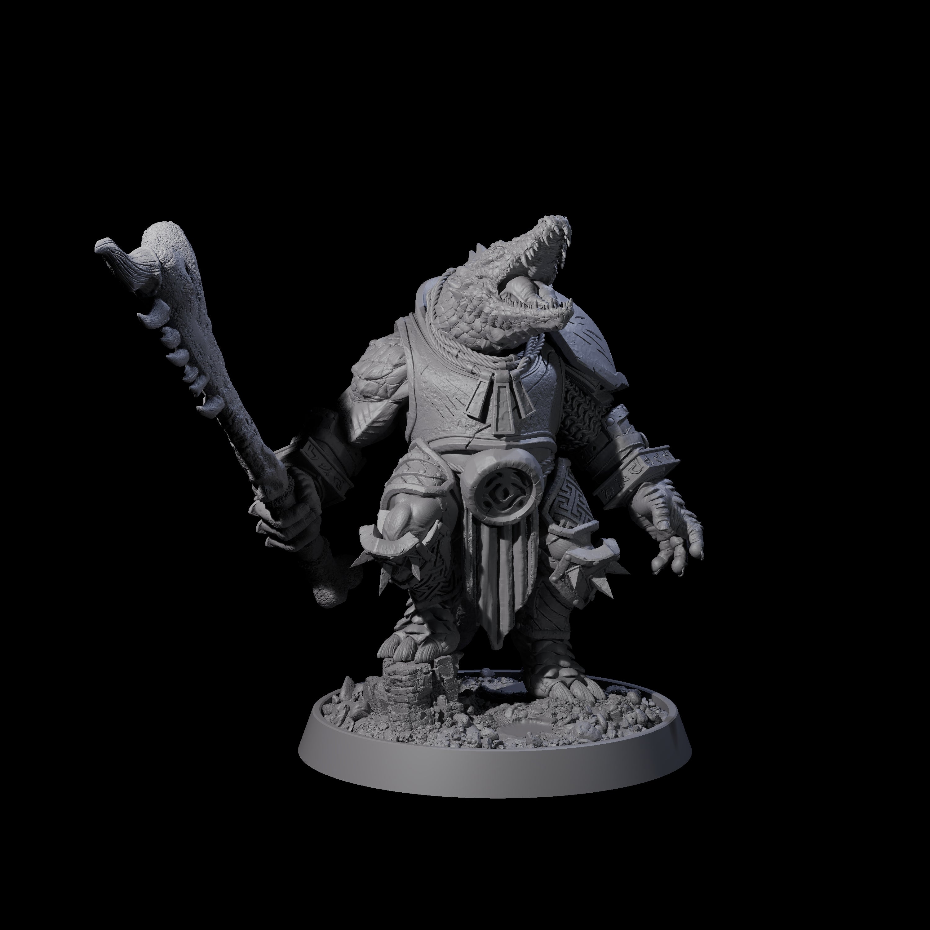 Aggressive Crocodilian Lizardfolk M Miniature for Dungeons and Dragons, Pathfinder or other TTRPGs