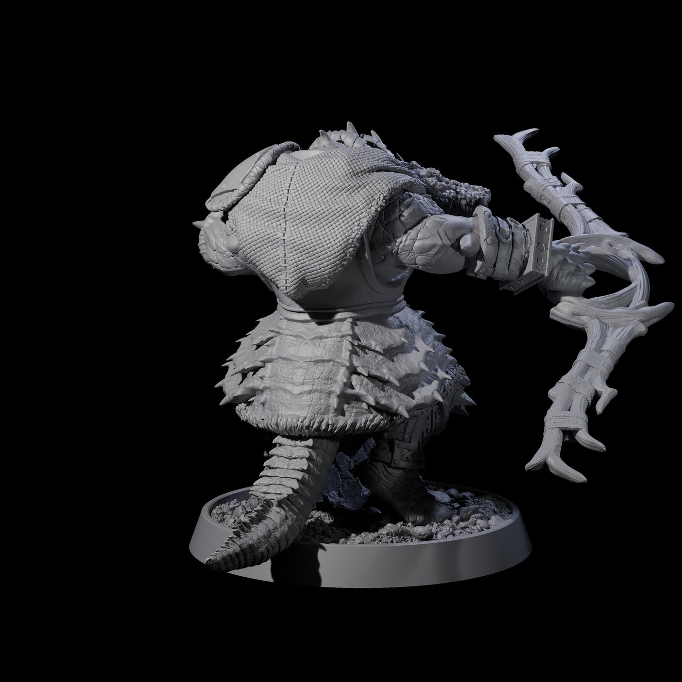 Aggressive Crocodilian Lizardfolk N Miniature for Dungeons and Dragons, Pathfinder or other TTRPGs