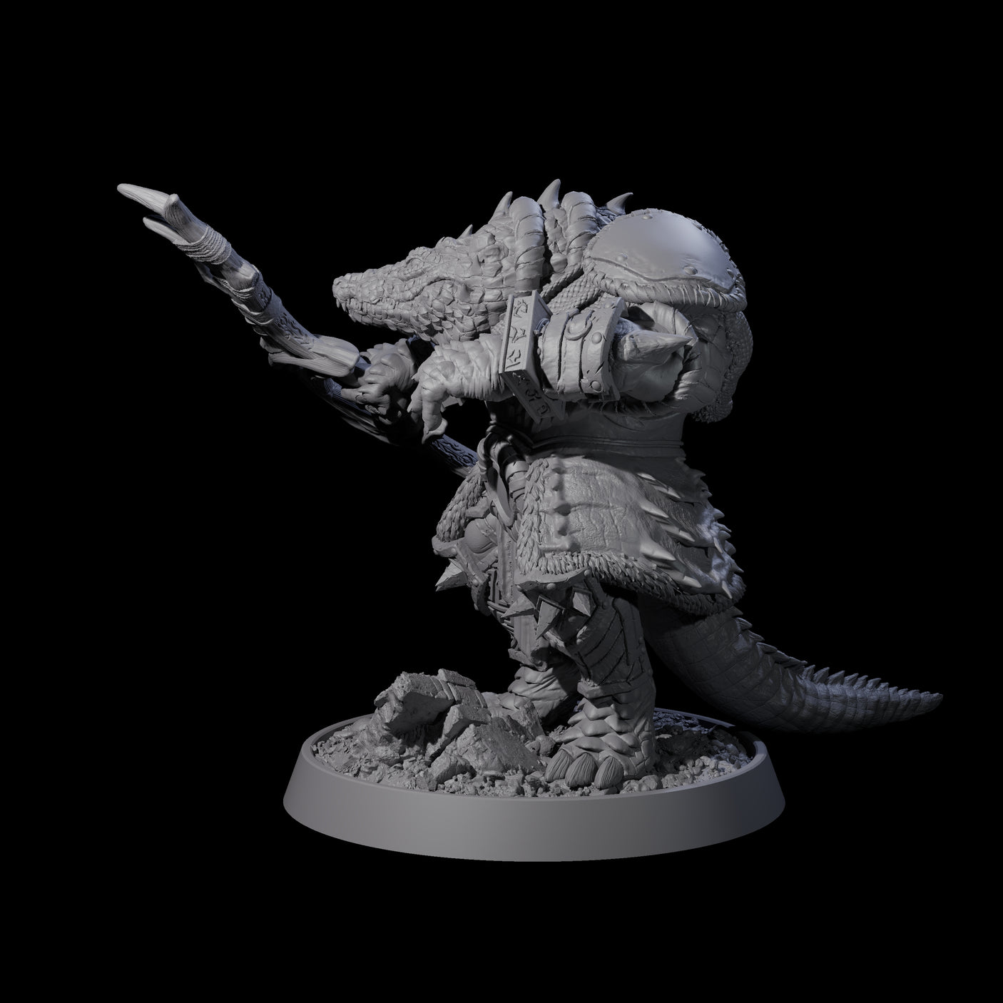 Aggressive Crocodilian Lizardfolk N Miniature for Dungeons and Dragons, Pathfinder or other TTRPGs