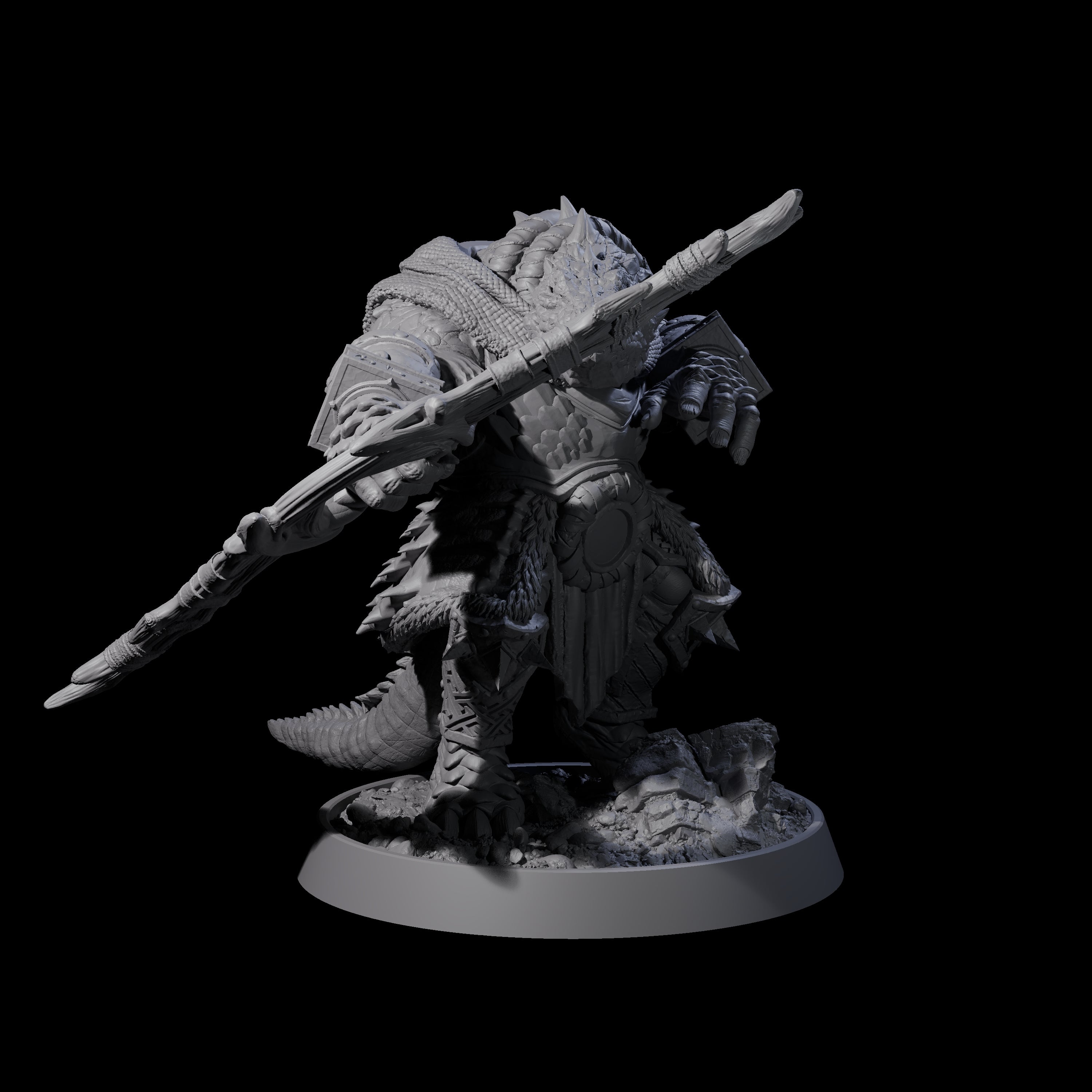 Aggressive Crocodilian Lizardfolk N Miniature for Dungeons and Dragons, Pathfinder or other TTRPGs