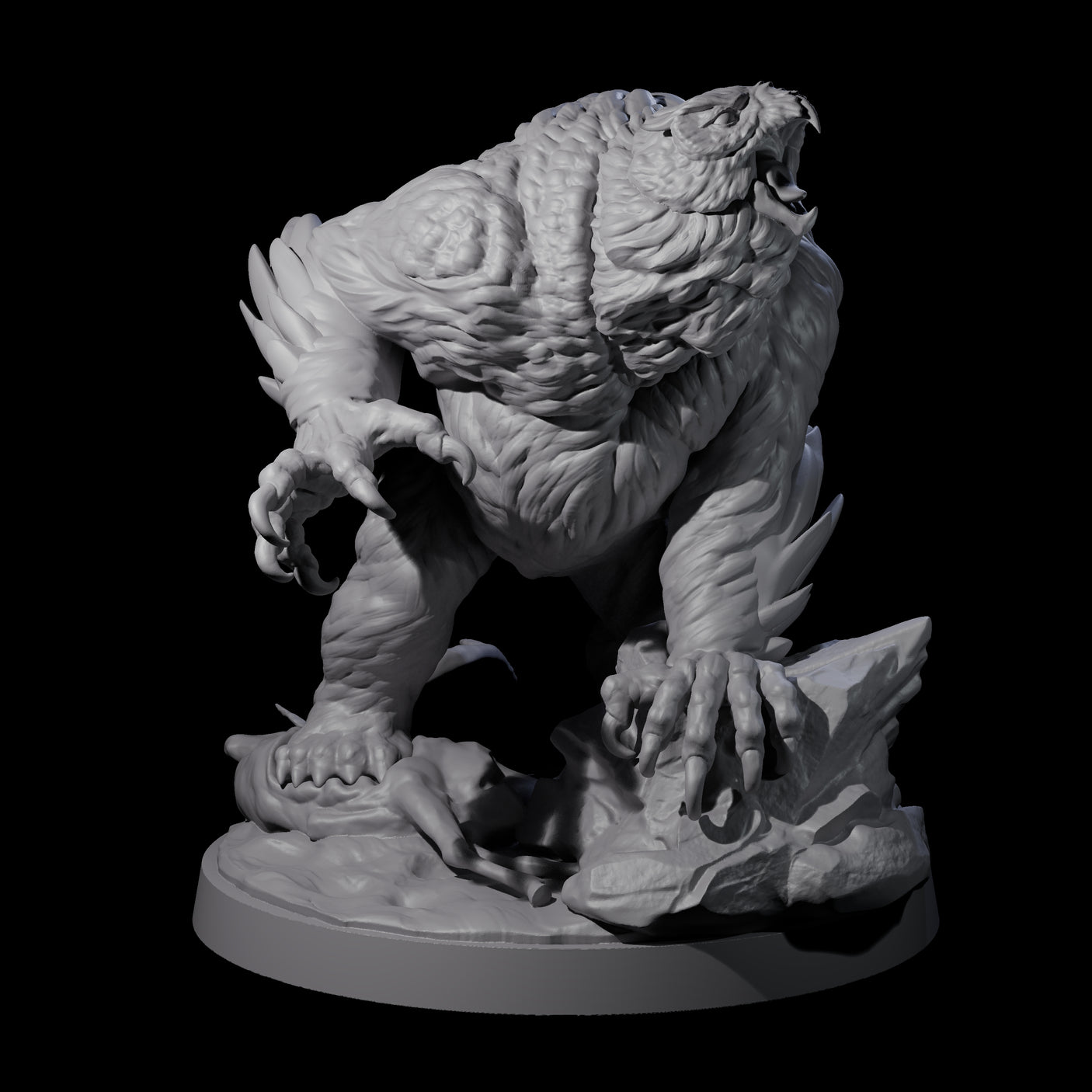 Aggressive Screaching Owlbear Miniature for Dungeons and Dragons, Pathfinder or other TTRPGs