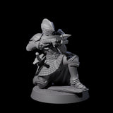 Aiming Militia Crossbowman A Miniature for Dungeons and Dragons, Pathfinder or other TTRPGs