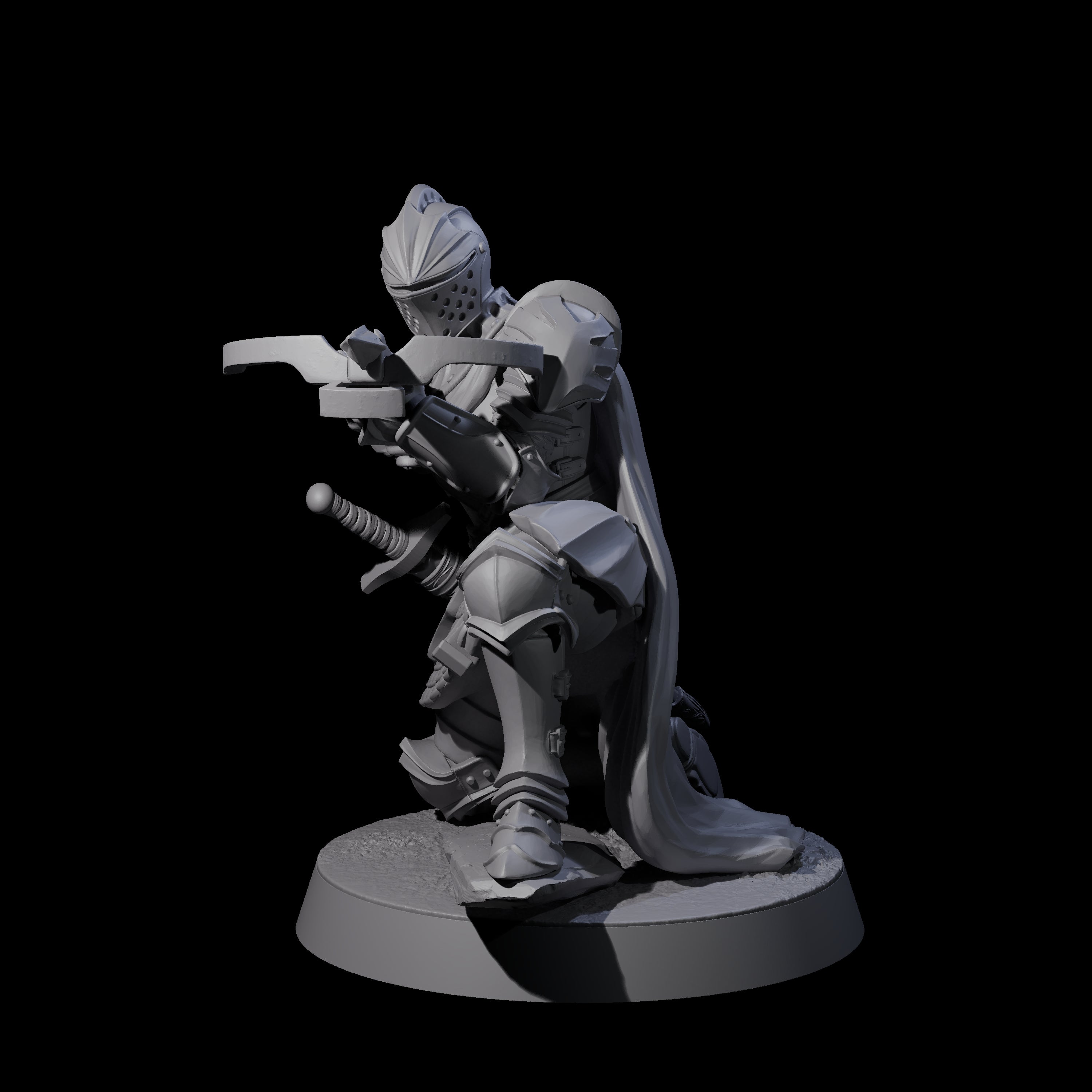 Aiming Militia Crossbowman A Miniature for Dungeons and Dragons, Pathfinder or other TTRPGs