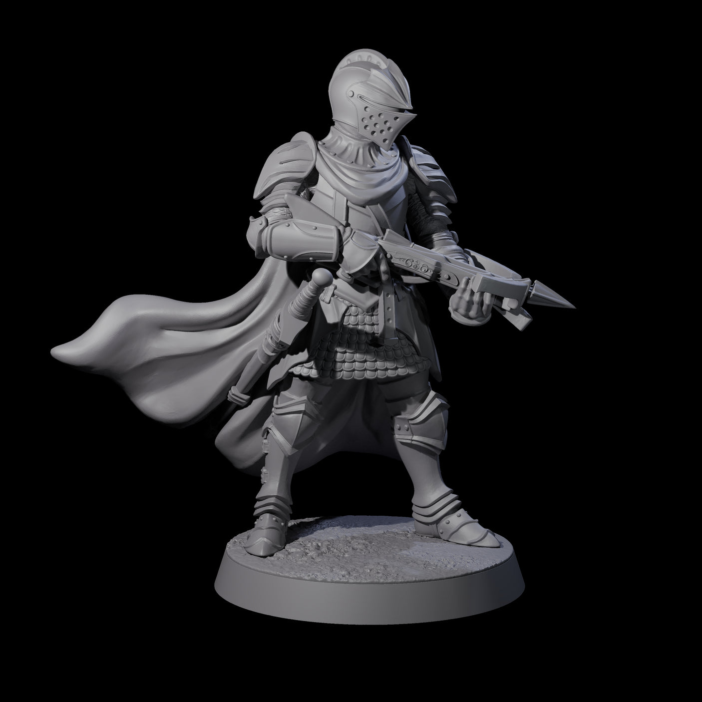 Aiming Militia Crossbowman D Miniature for Dungeons and Dragons, Pathfinder or other TTRPGs
