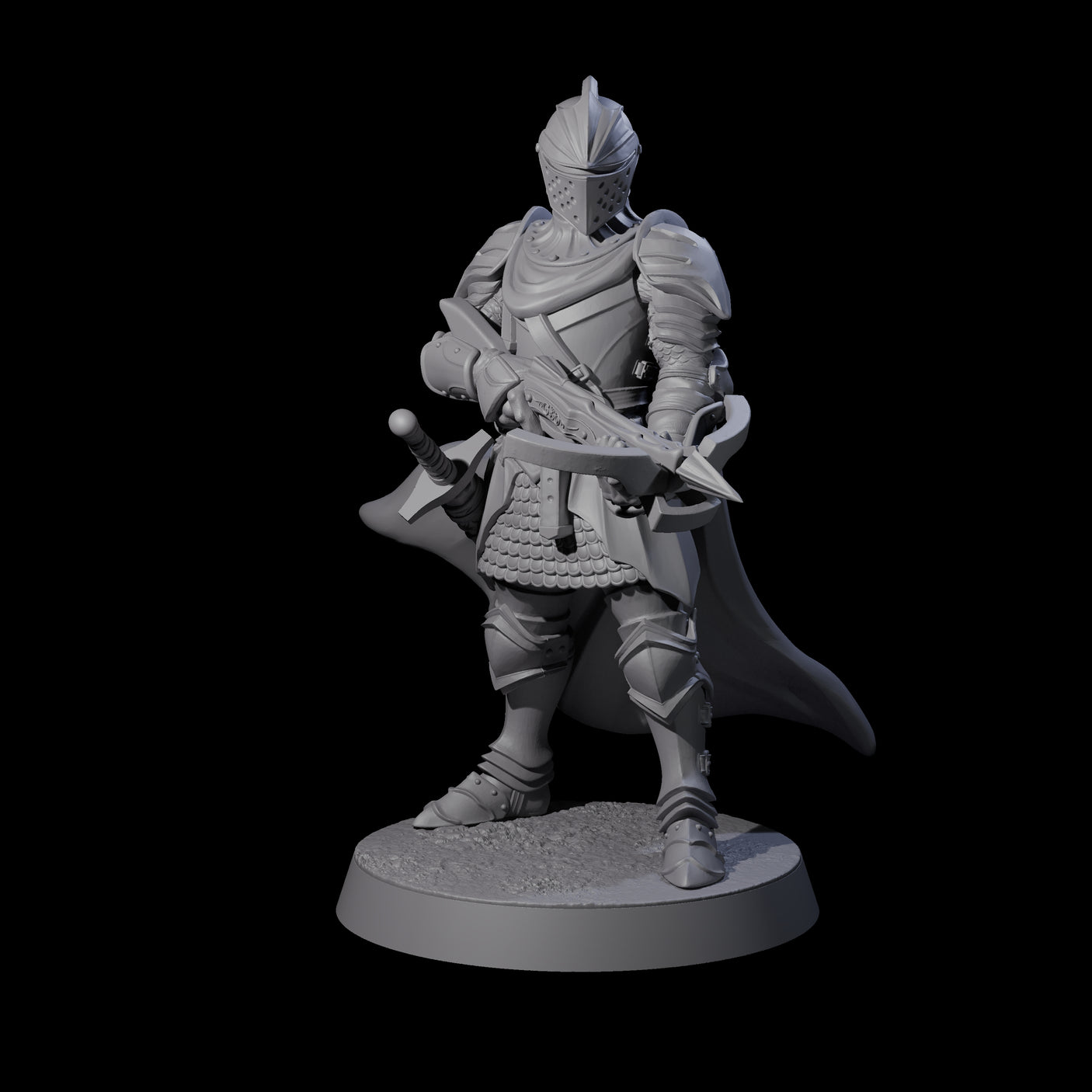 Aiming Militia Crossbowman D Miniature for Dungeons and Dragons, Pathfinder or other TTRPGs