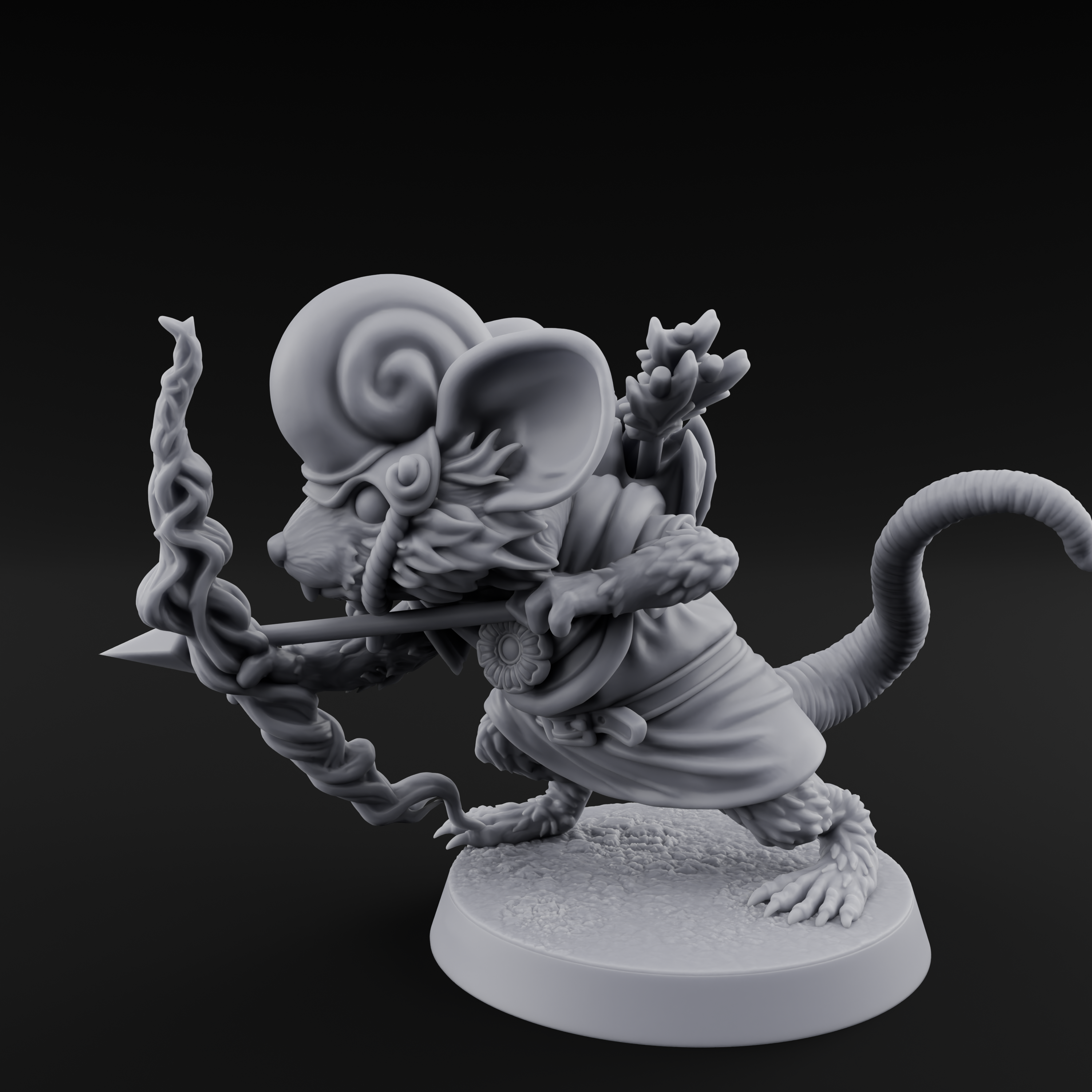 Aimming Mousling Adventurer Miniature for Dungeons and Dragons, Pathfinder or other TTRPGs