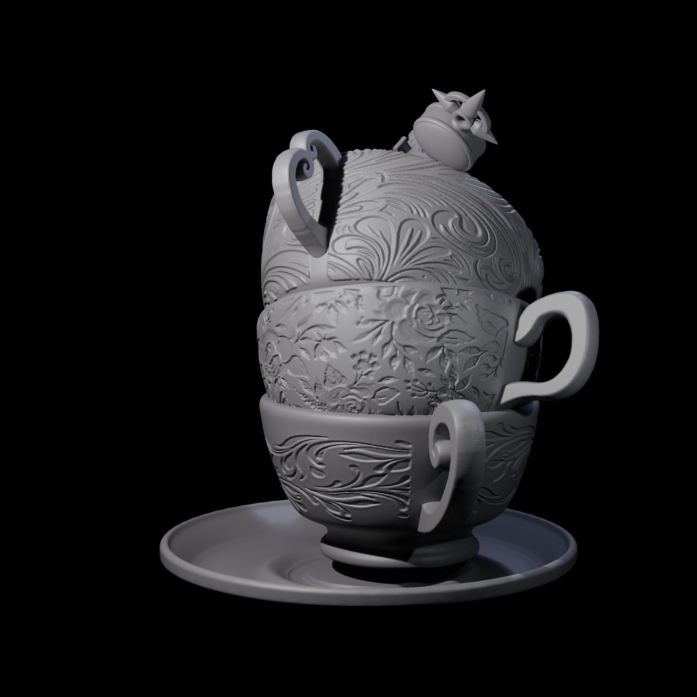 Alice on a Giant Cup Miniature for Dungeons and Dragons, Pathfinder or other TTRPGs