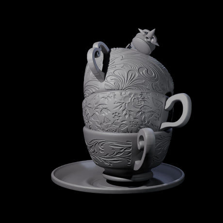 Alice on a Giant Cup Miniature for Dungeons and Dragons, Pathfinder or other TTRPGs