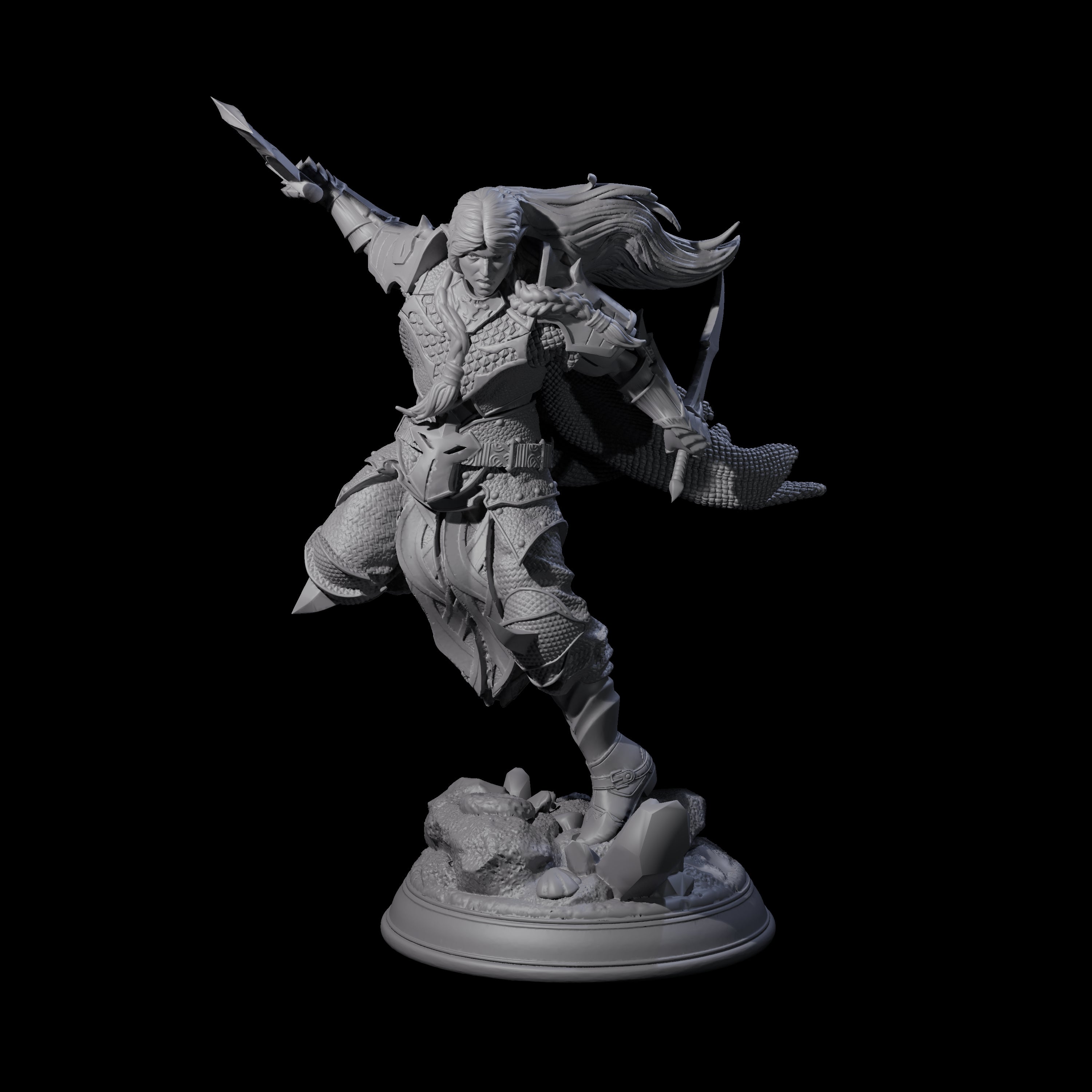 Amazing Elf Fighter Miniature for Dungeons and Dragons, Pathfinder or other TTRPGs