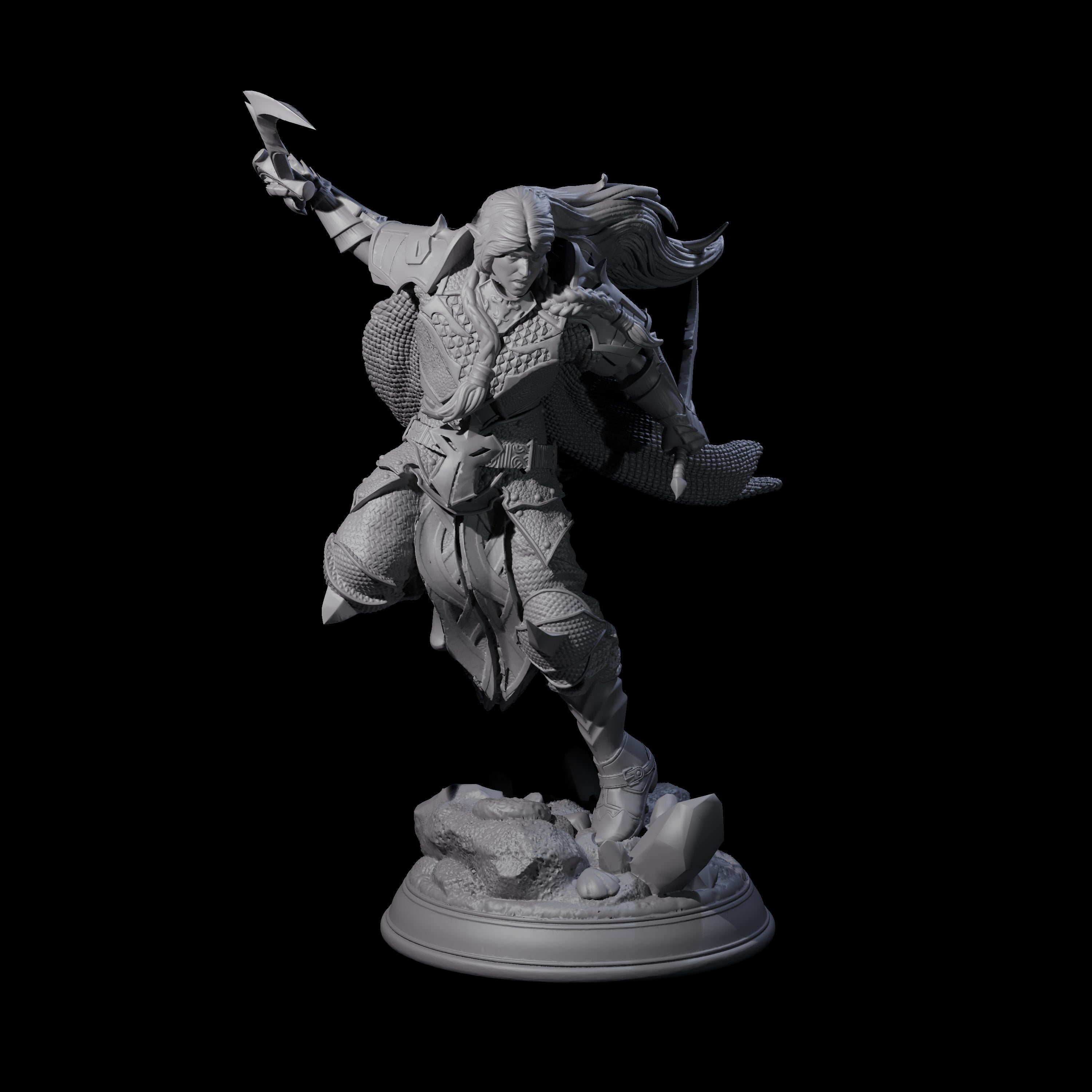 Amazing Elf Fighter Miniature for Dungeons and Dragons, Pathfinder or other TTRPGs