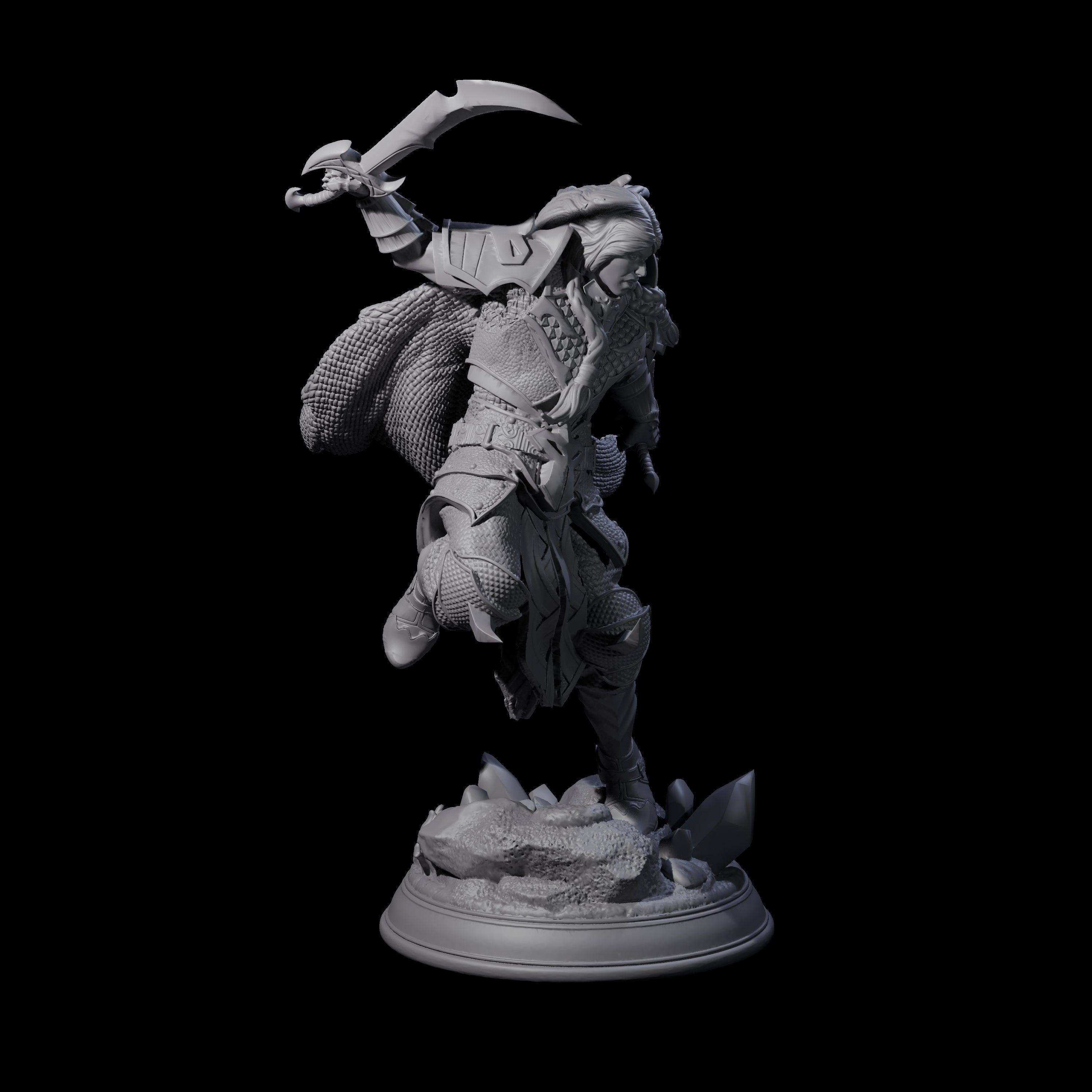 Amazing Elf Fighter Miniature for Dungeons and Dragons, Pathfinder or other TTRPGs