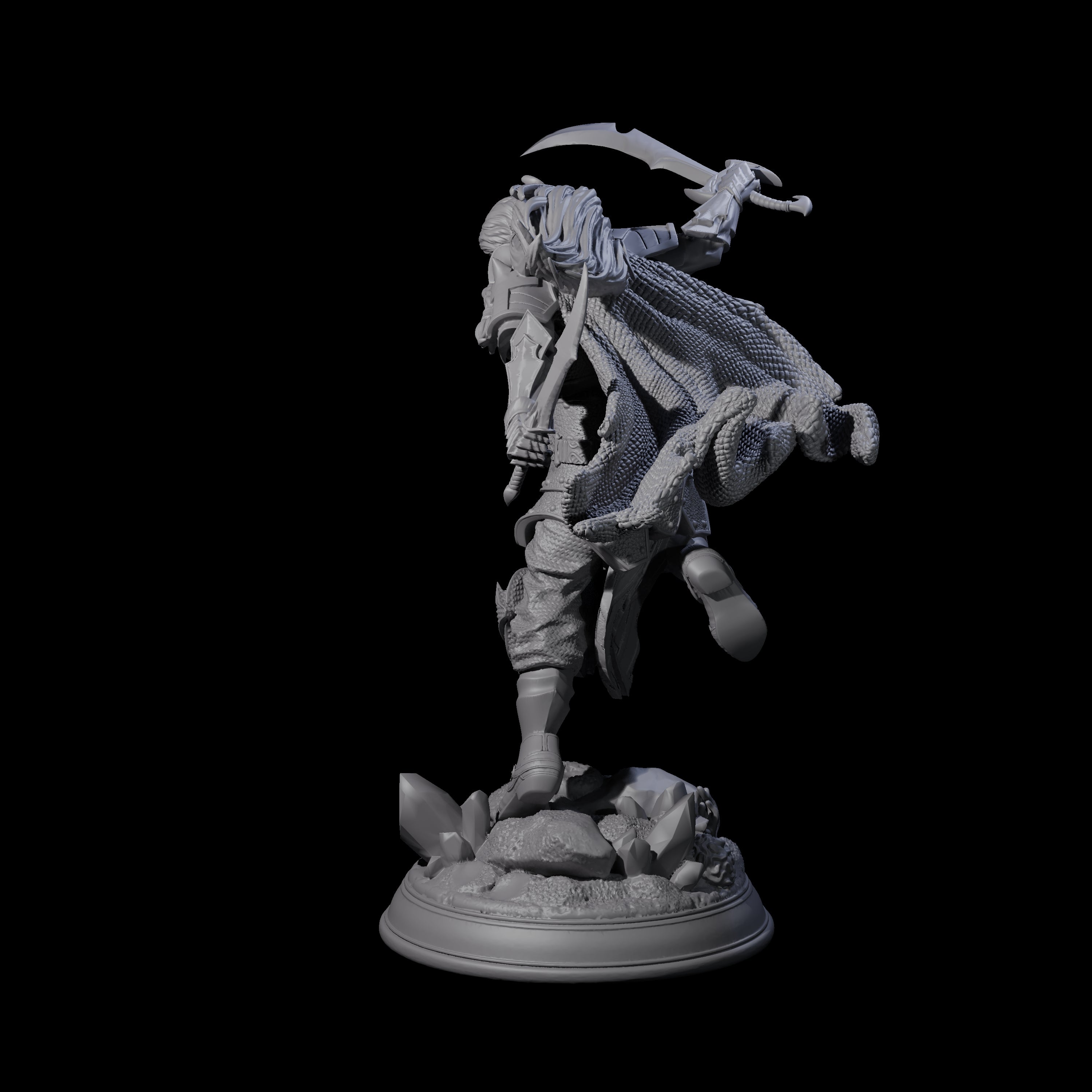 Amazing Elf Fighter Miniature for Dungeons and Dragons, Pathfinder or other TTRPGs