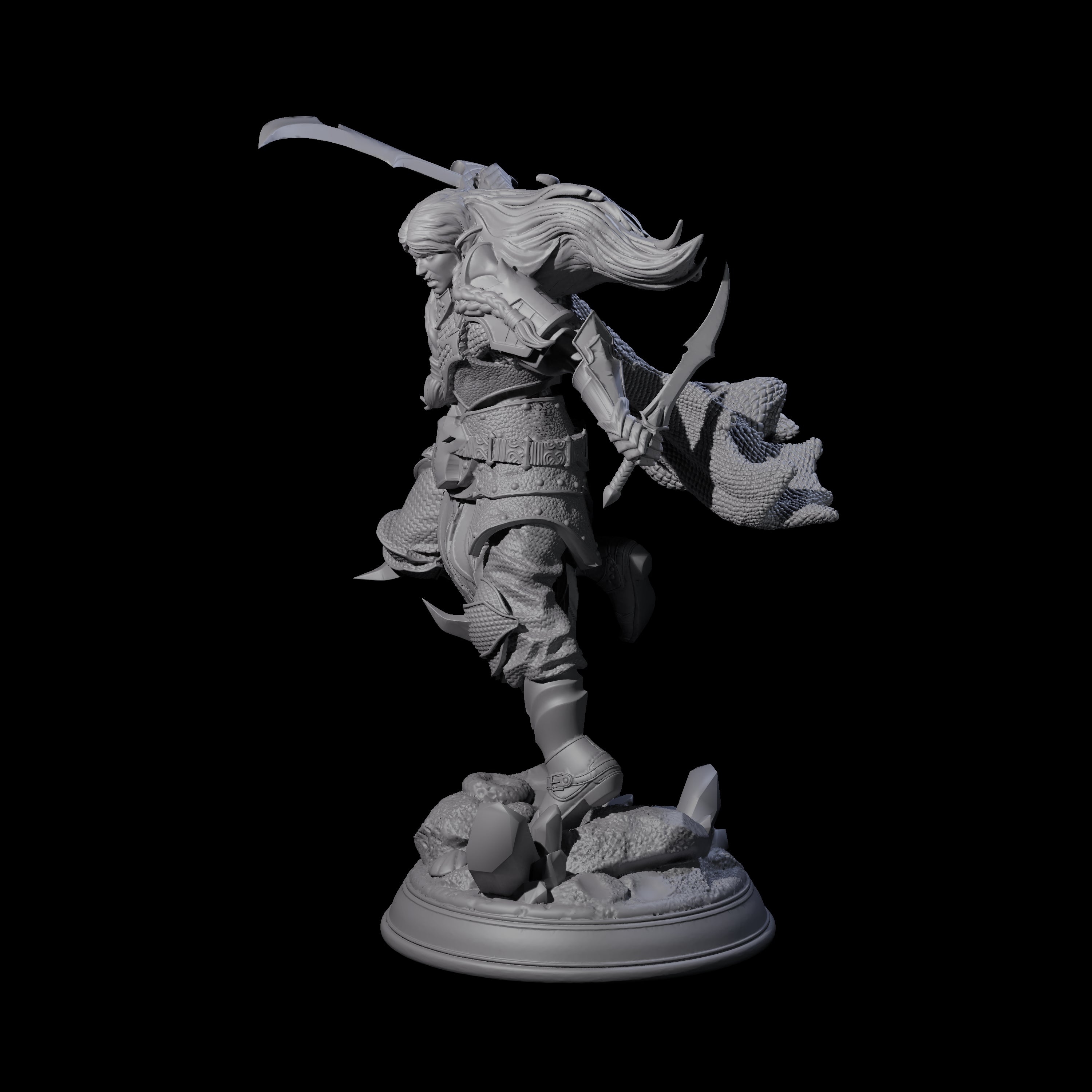 Amazing Elf Fighter Miniature for Dungeons and Dragons, Pathfinder or other TTRPGs