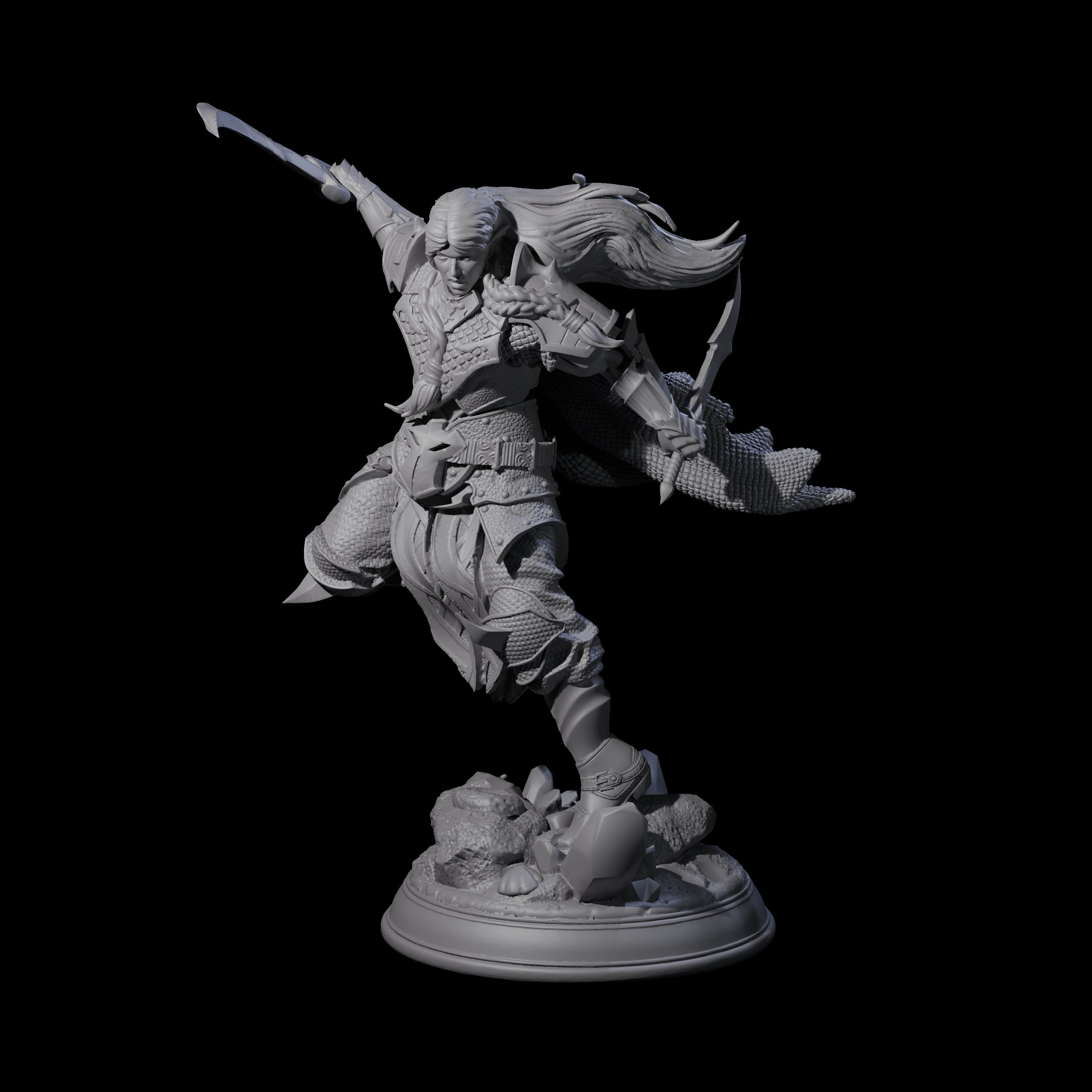 Amazing Elf Fighter Miniature for Dungeons and Dragons, Pathfinder or other TTRPGs