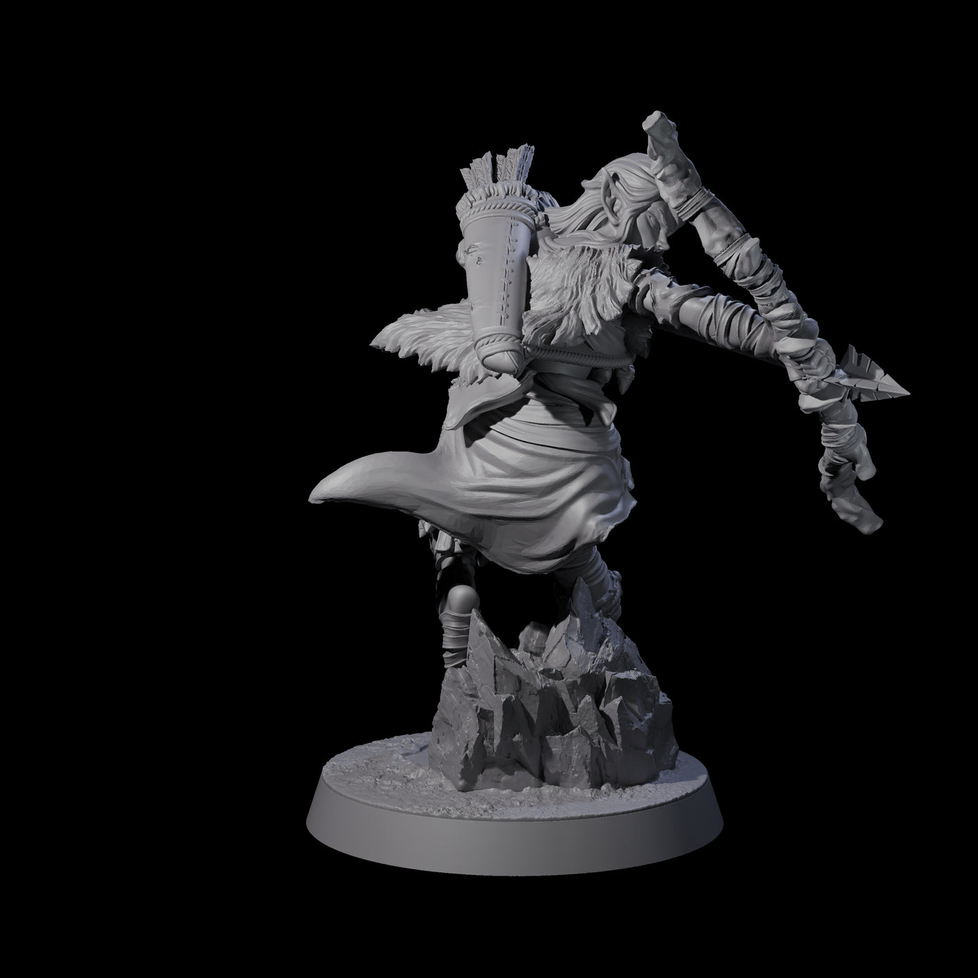 Ambushing Elf Rogue B Miniature for Dungeons and Dragons, Pathfinder or other TTRPGs