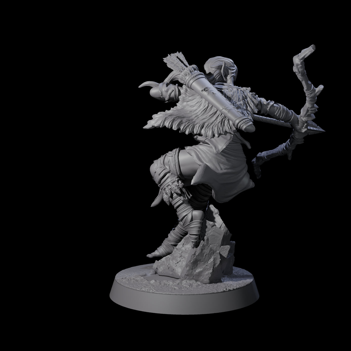 Ambushing Elf Rogue B Miniature for Dungeons and Dragons, Pathfinder or other TTRPGs