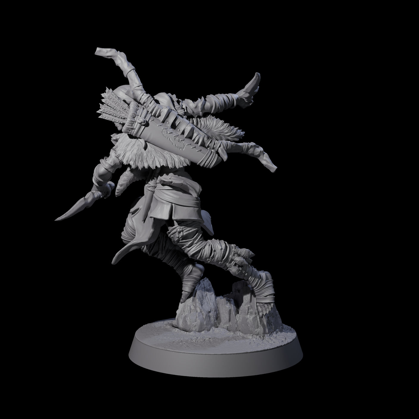 Ambushing Elf Rogue C Miniature for Dungeons and Dragons, Pathfinder or other TTRPGs