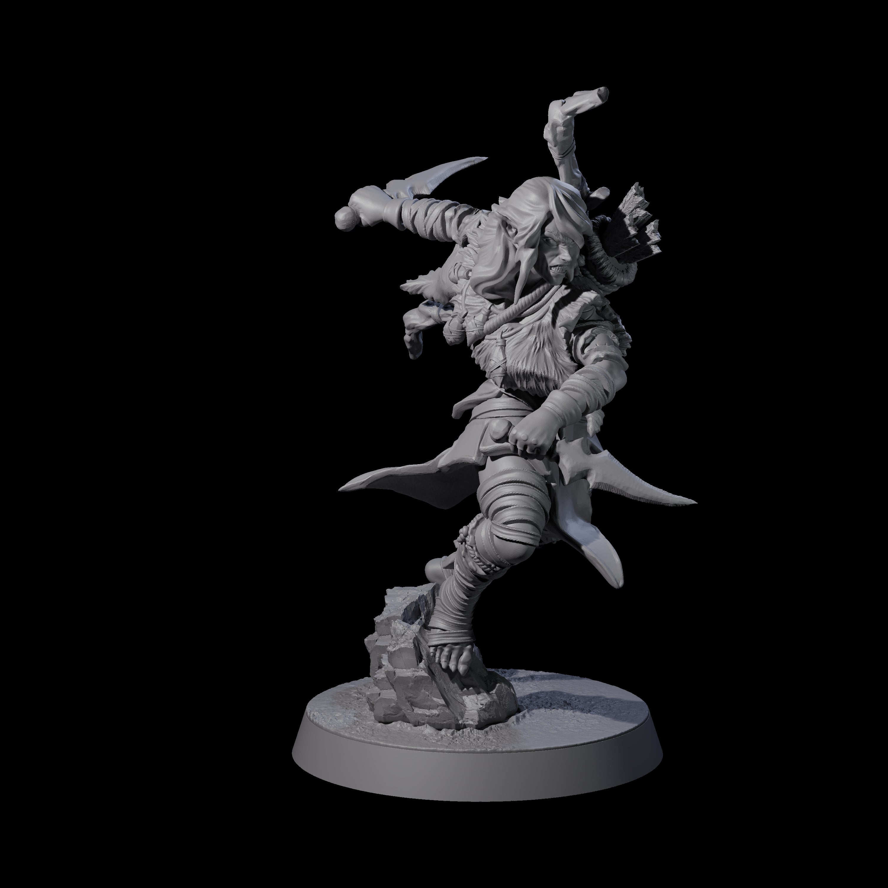 Ambushing Elf Rogue C Miniature for Dungeons and Dragons, Pathfinder or other TTRPGs