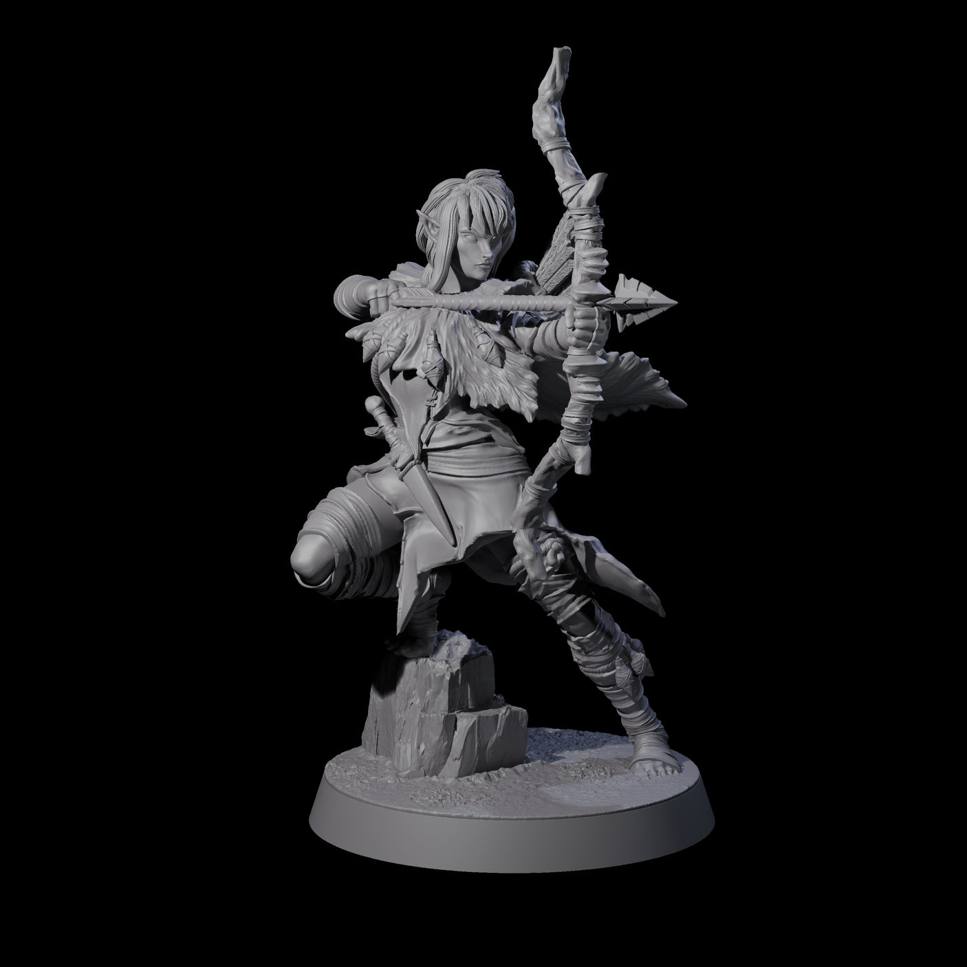 Ambushing Elf Rogue D Miniature for Dungeons and Dragons, Pathfinder or other TTRPGs