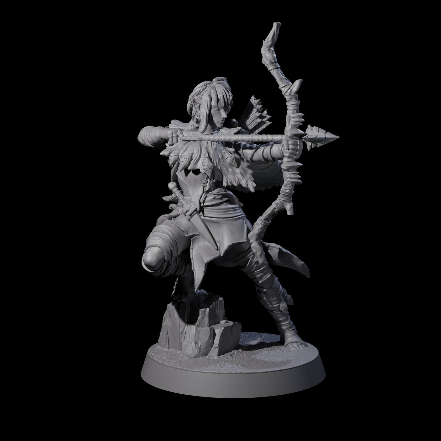 Ambushing Elf Rogue D Miniature for Dungeons and Dragons, Pathfinder or other TTRPGs