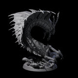 Ambushing Fjord Linnorm Miniature for Dungeons and Dragons, Pathfinder or other TTRPGs