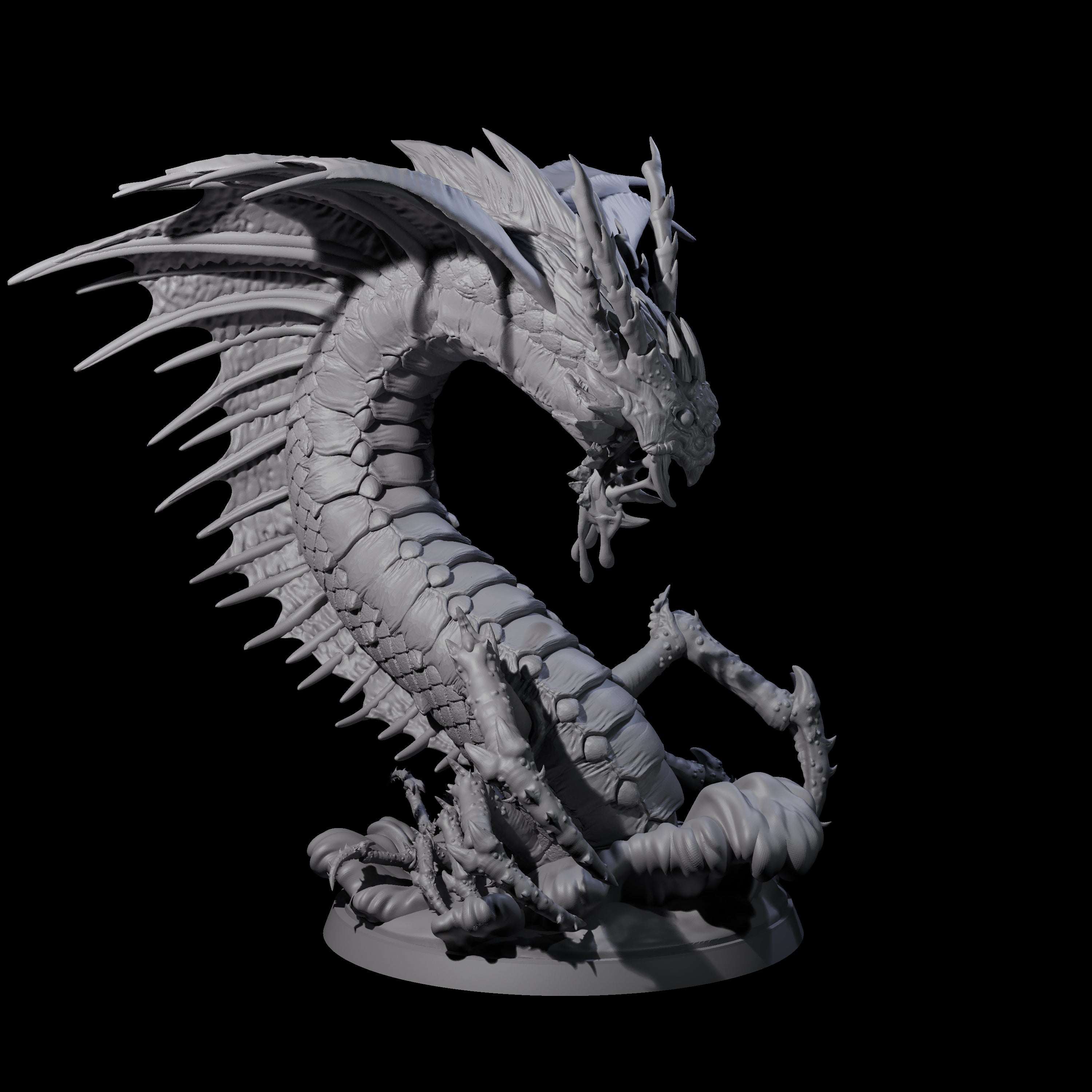 Ambushing Fjord Linnorm Miniature for Dungeons and Dragons, Pathfinder or other TTRPGs