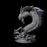 Ambushing Fjord Linnorm Miniature for Dungeons and Dragons, Pathfinder or other TTRPGs