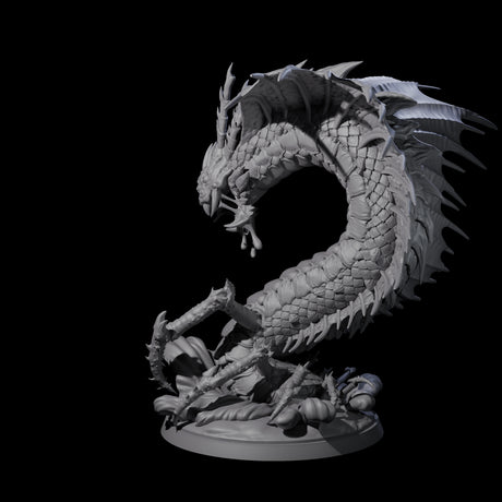 Ambushing Fjord Linnorm Miniature for Dungeons and Dragons, Pathfinder or other TTRPGs