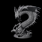 Ambushing Fjord Linnorm Miniature for Dungeons and Dragons, Pathfinder or other TTRPGs