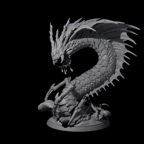 Ambushing Fjord Linnorm Miniature for Dungeons and Dragons, Pathfinder or other TTRPGs