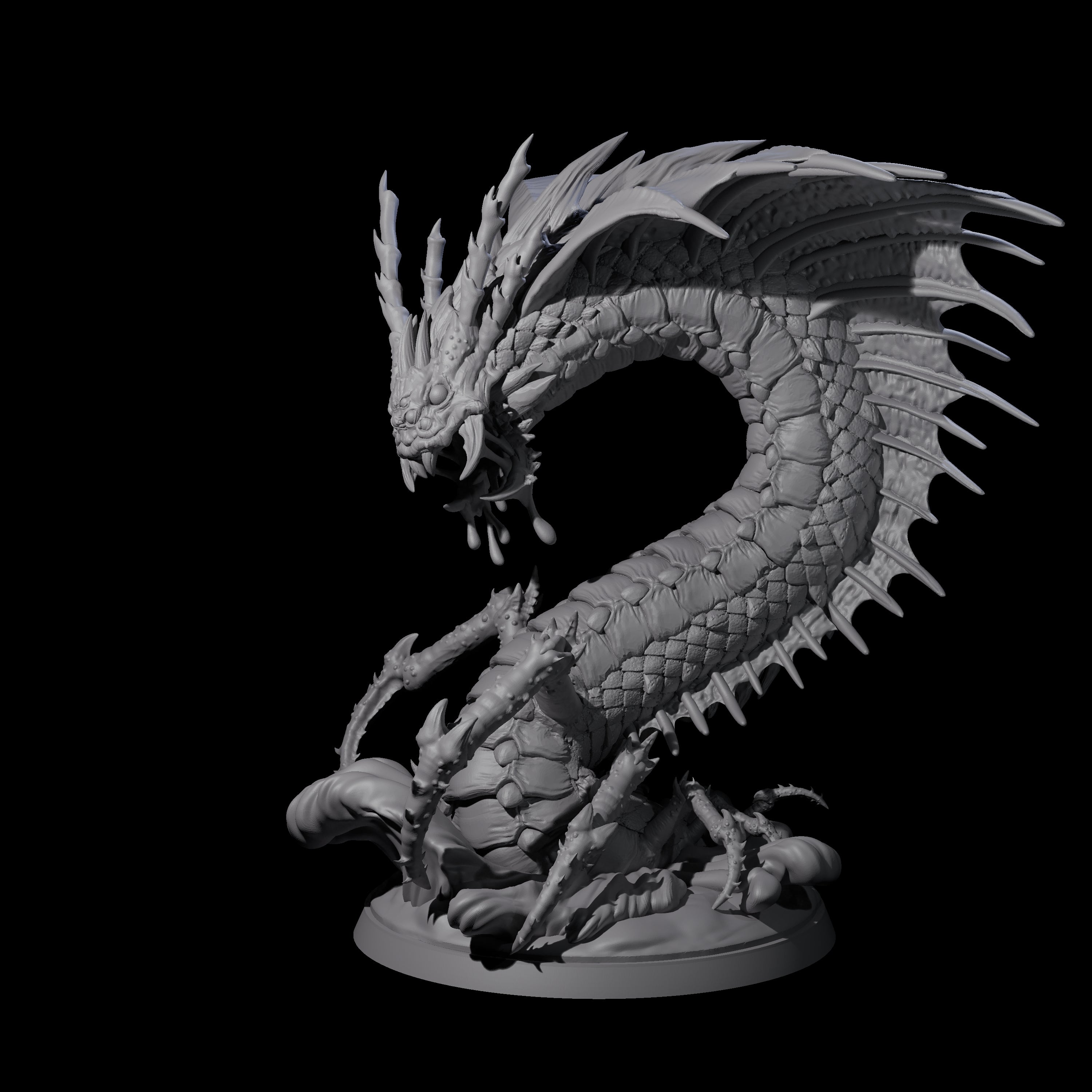 Ambushing Fjord Linnorm Miniature for Dungeons and Dragons, Pathfinder or other TTRPGs