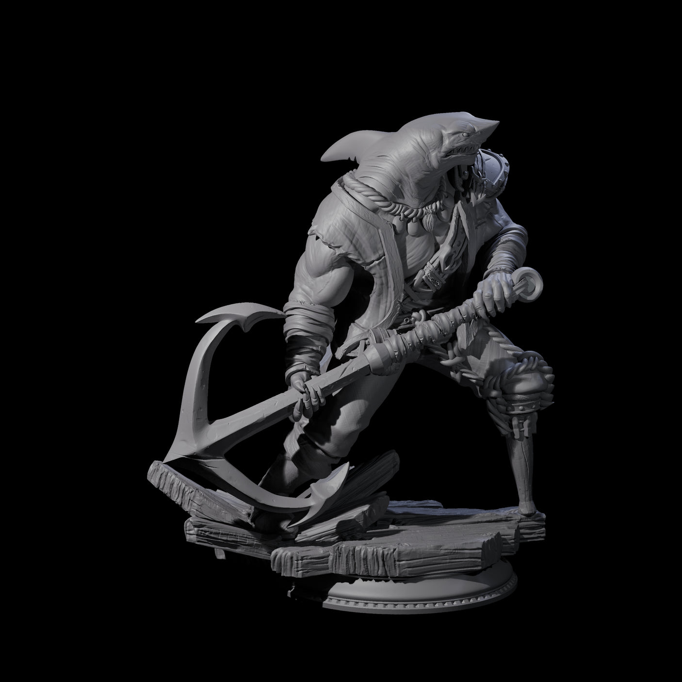 Anchor Swinging Pirate Crew Miniature for Dungeons and Dragons, Pathfinder or other TTRPGs