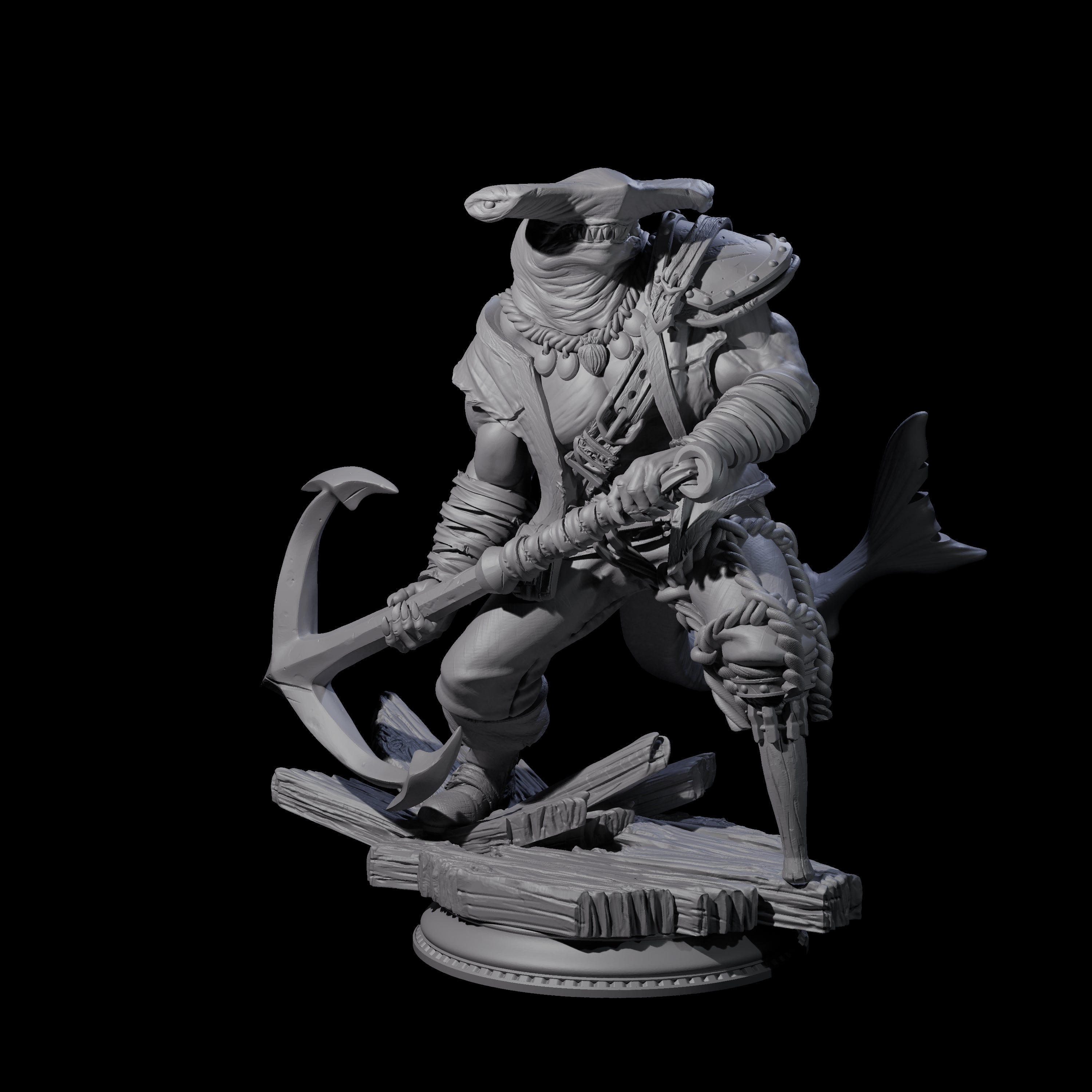 Anchor Swinging Pirate Crew Miniature for Dungeons and Dragons, Pathfinder or other TTRPGs