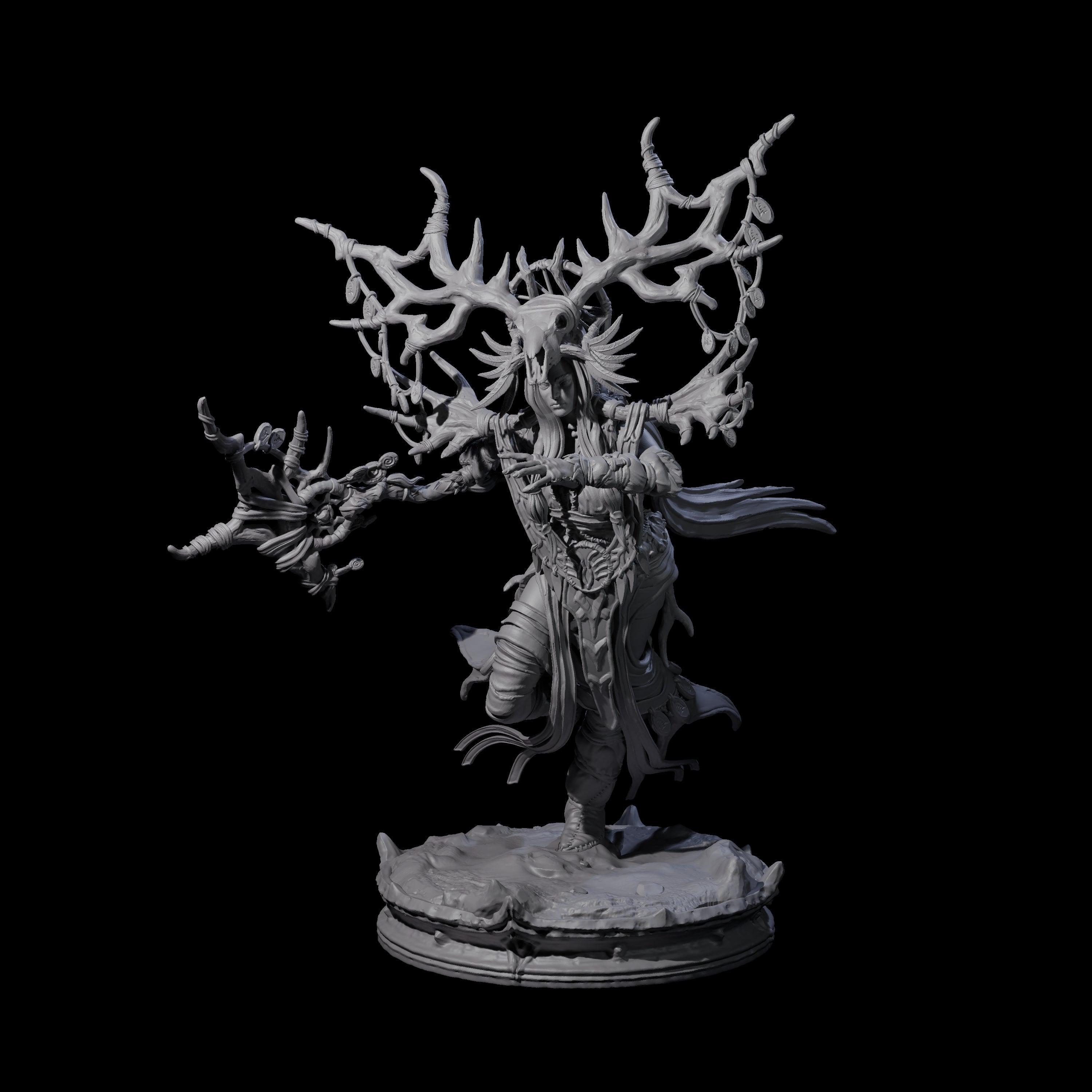 Ancient Dark Elf Druid of the Underdark A Miniature for Dungeons and Dragons, Pathfinder or other TTRPGs