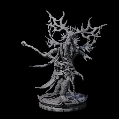 Ancient Dark Elf Druid of the Underdark B Miniature for Dungeons and Dragons, Pathfinder or other TTRPGs
