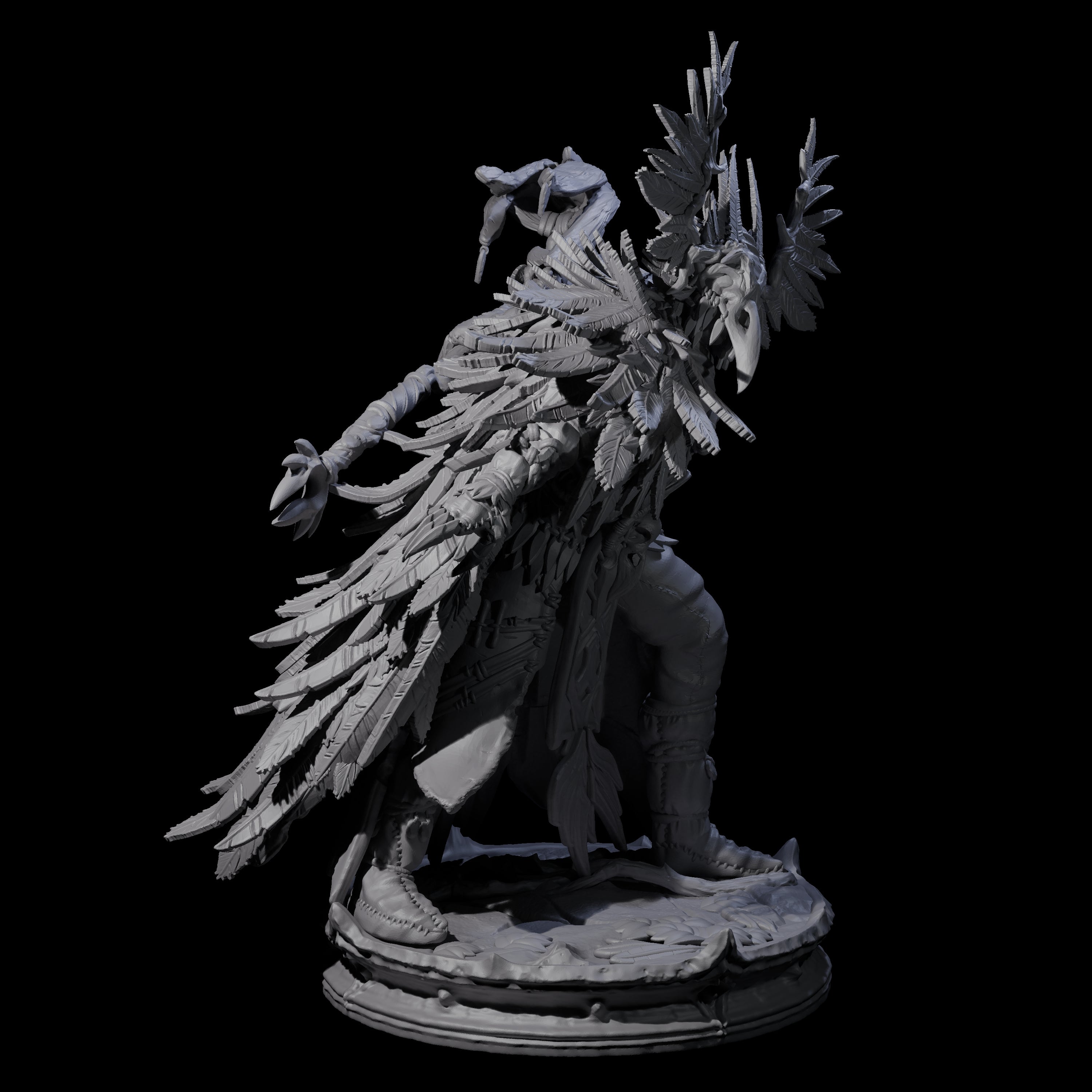 Ancient Dark Elf Druid of the Underdark C Miniature for Dungeons and Dragons, Pathfinder or other TTRPGs