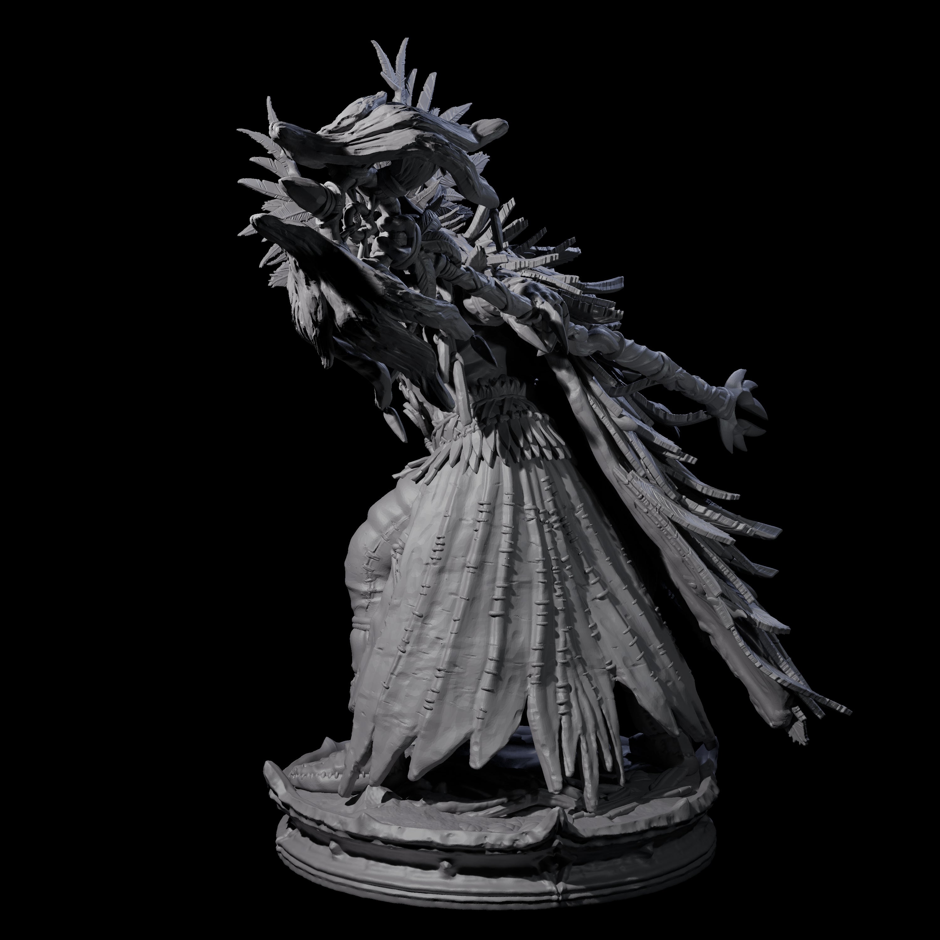 Ancient Dark Elf Druid of the Underdark C Miniature for Dungeons and Dragons, Pathfinder or other TTRPGs