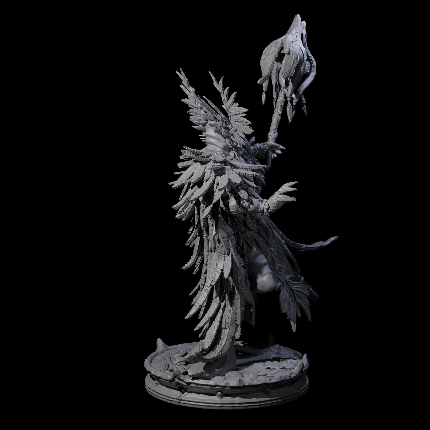 Ancient Dark Elf Druid of the Underdark D Miniature for Dungeons and Dragons, Pathfinder or other TTRPGs