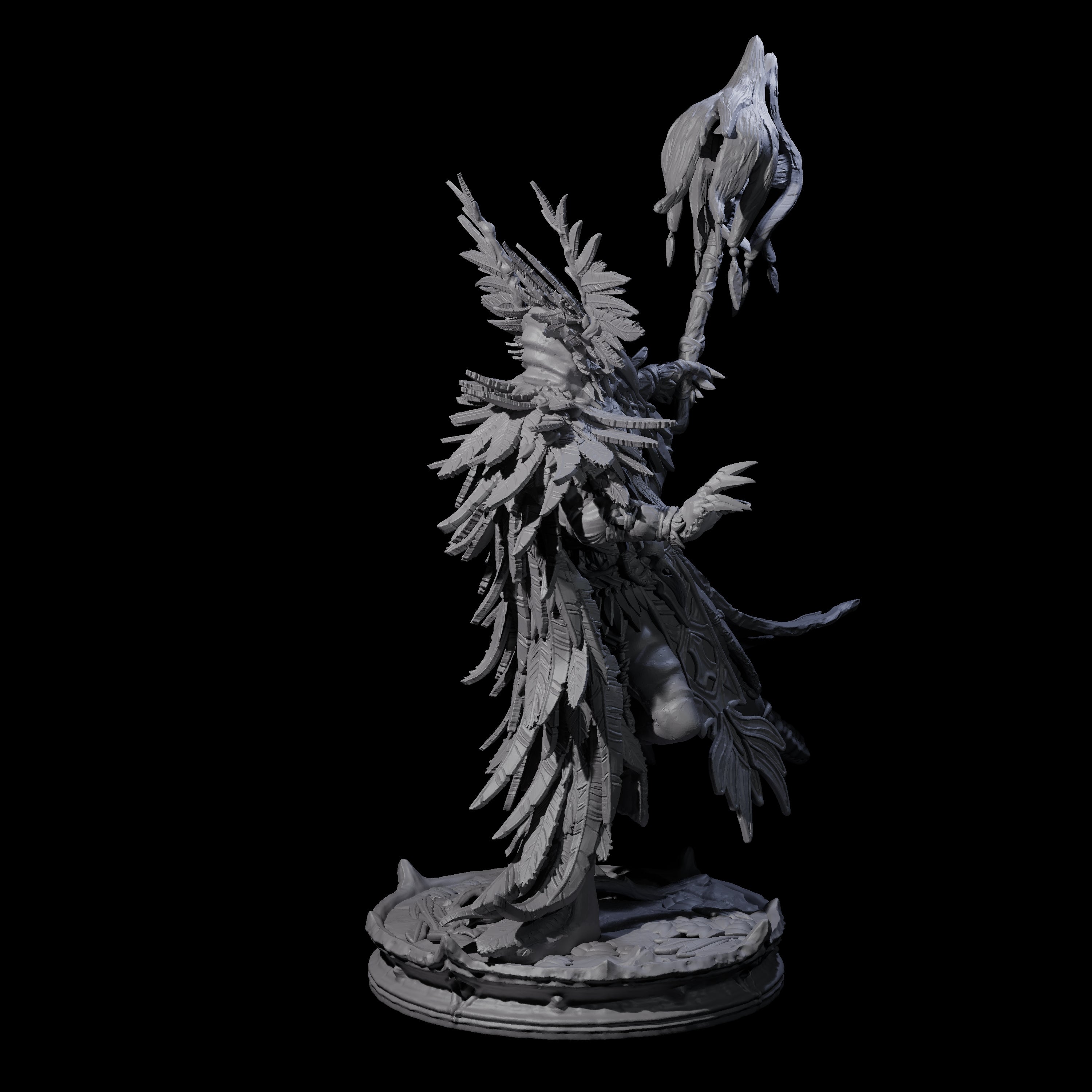 Ancient Dark Elf Druid of the Underdark D Miniature for Dungeons and Dragons, Pathfinder or other TTRPGs