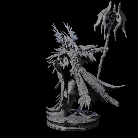 Ancient Dark Elf Druid of the Underdark D Miniature for Dungeons and Dragons, Pathfinder or other TTRPGs