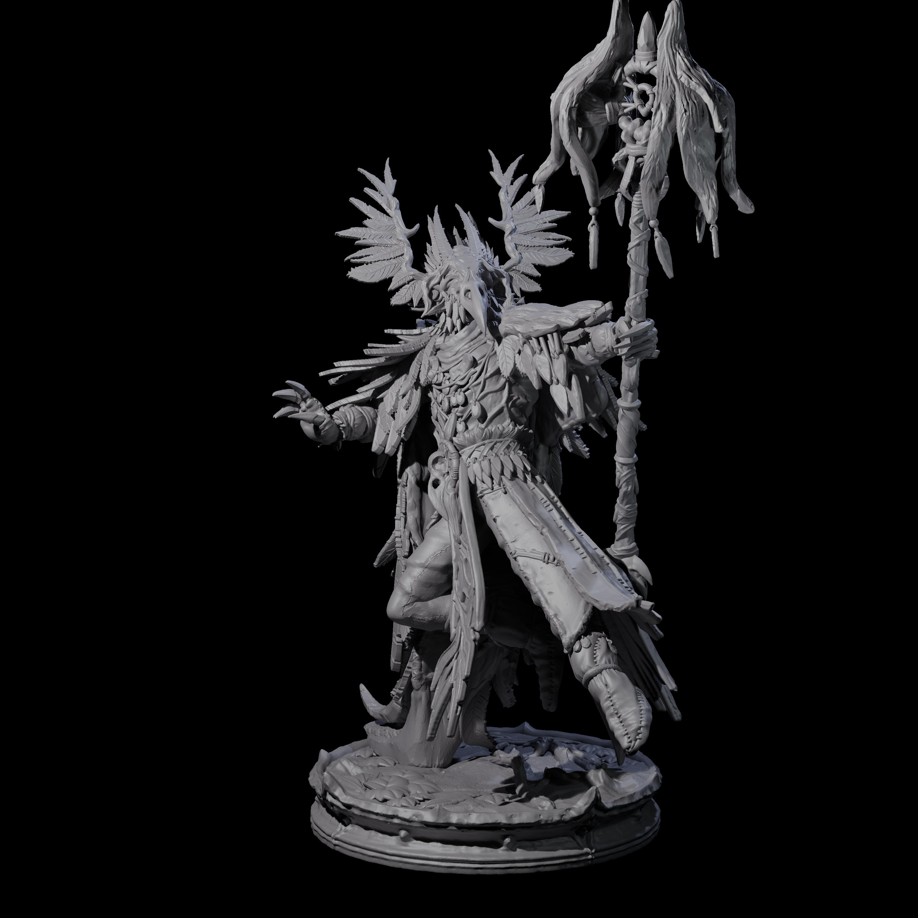 Ancient Dark Elf Druid of the Underdark D Miniature for Dungeons and Dragons, Pathfinder or other TTRPGs