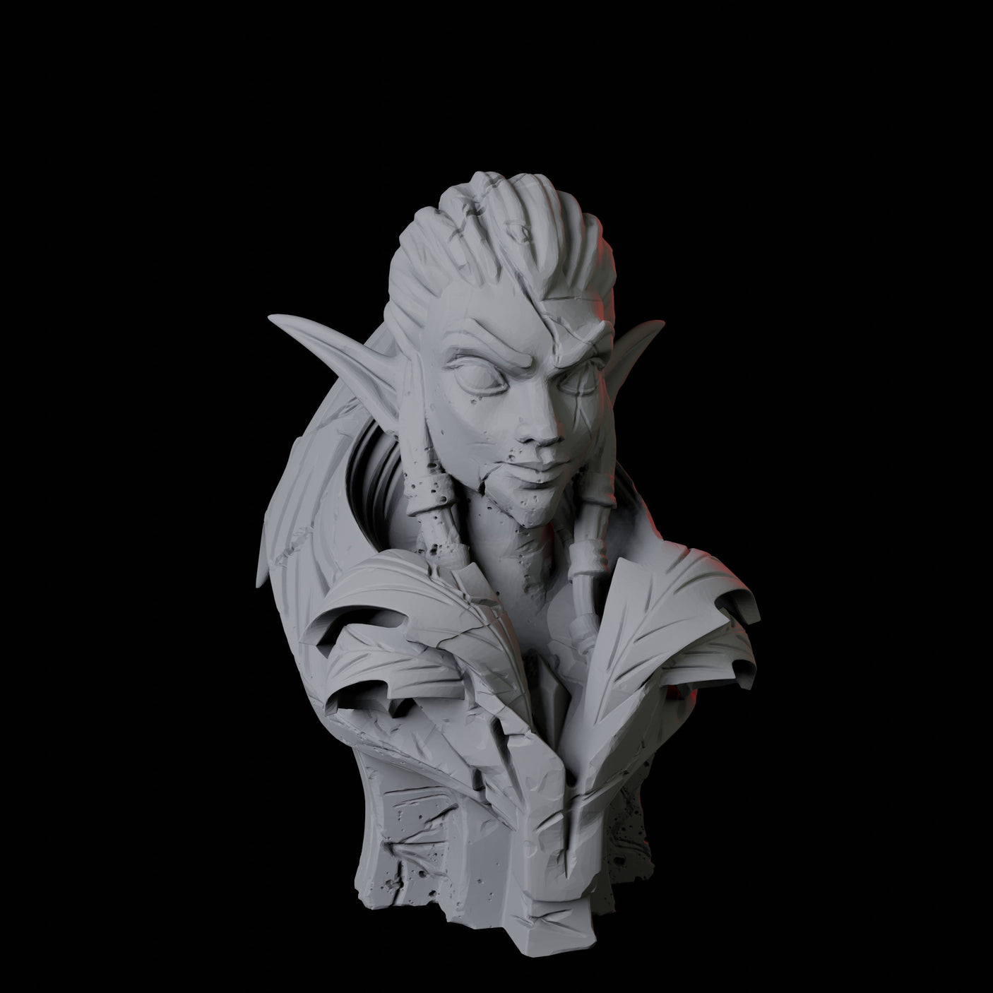 Ancient Elf Statue Bust Miniature for Dungeons and Dragons, Pathfinder or other TTRPGs