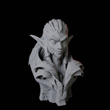 Ancient Elf Statue Bust Miniature for Dungeons and Dragons, Pathfinder or other TTRPGs