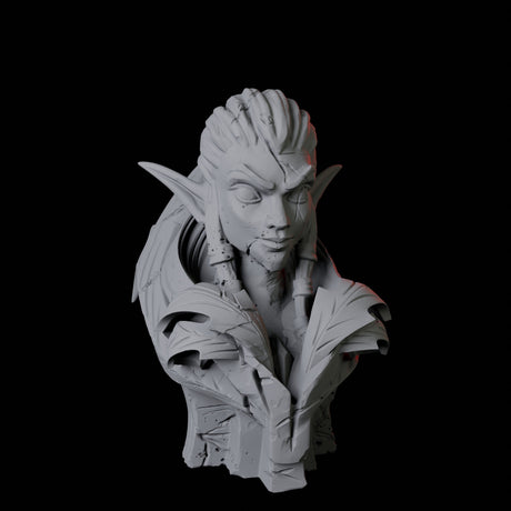 Ancient Elf Statue Bust Miniature for Dungeons and Dragons, Pathfinder or other TTRPGs