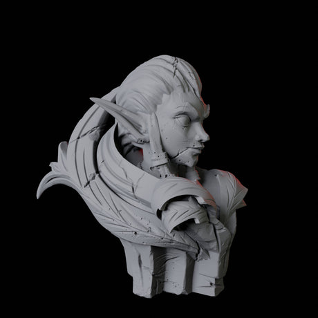 Ancient Elf Statue Bust Miniature for Dungeons and Dragons, Pathfinder or other TTRPGs