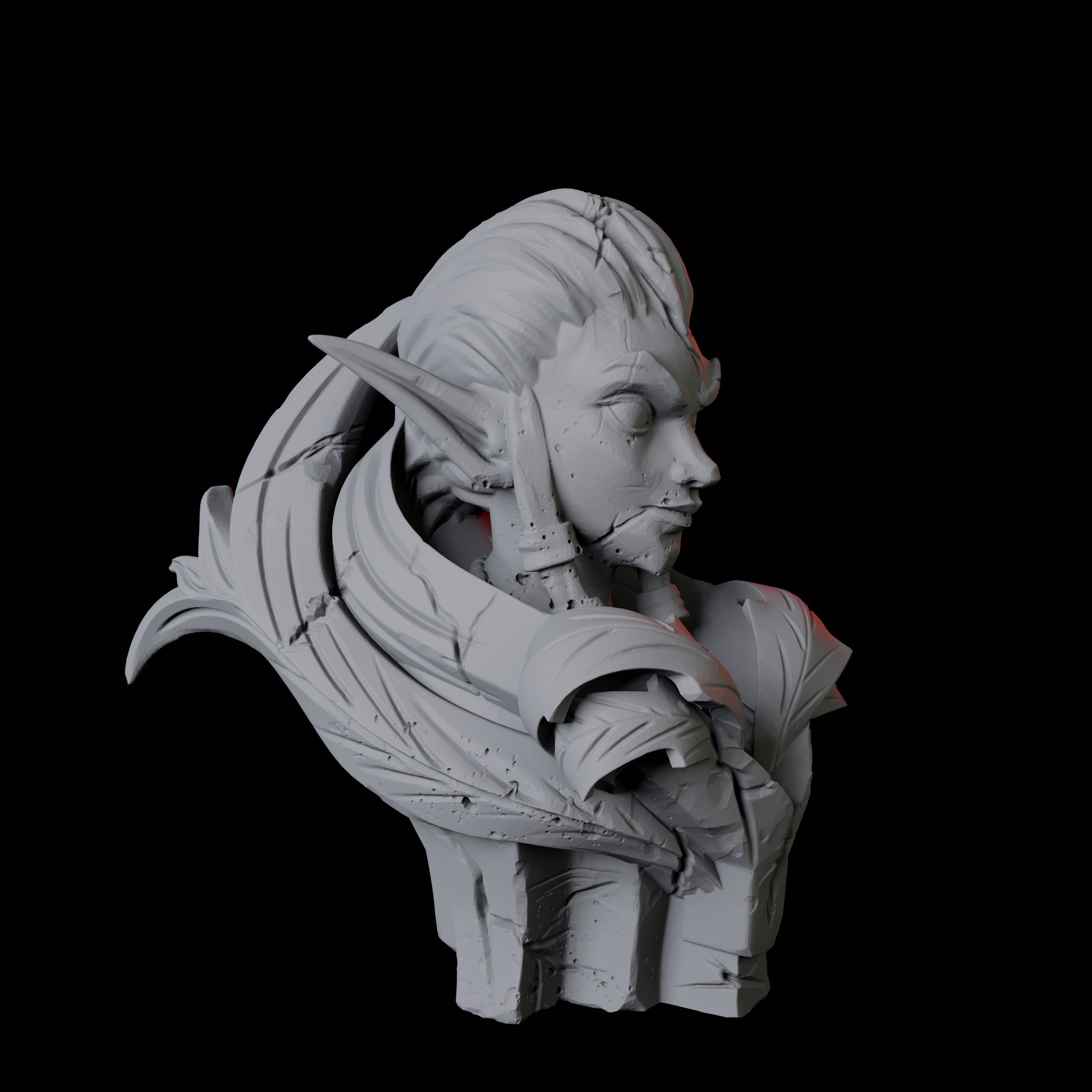 Ancient Elf Statue Bust Miniature for Dungeons and Dragons - Myth Forged