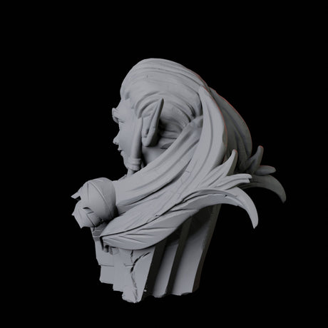 Ancient Elf Statue Bust Miniature for Dungeons and Dragons, Pathfinder or other TTRPGs