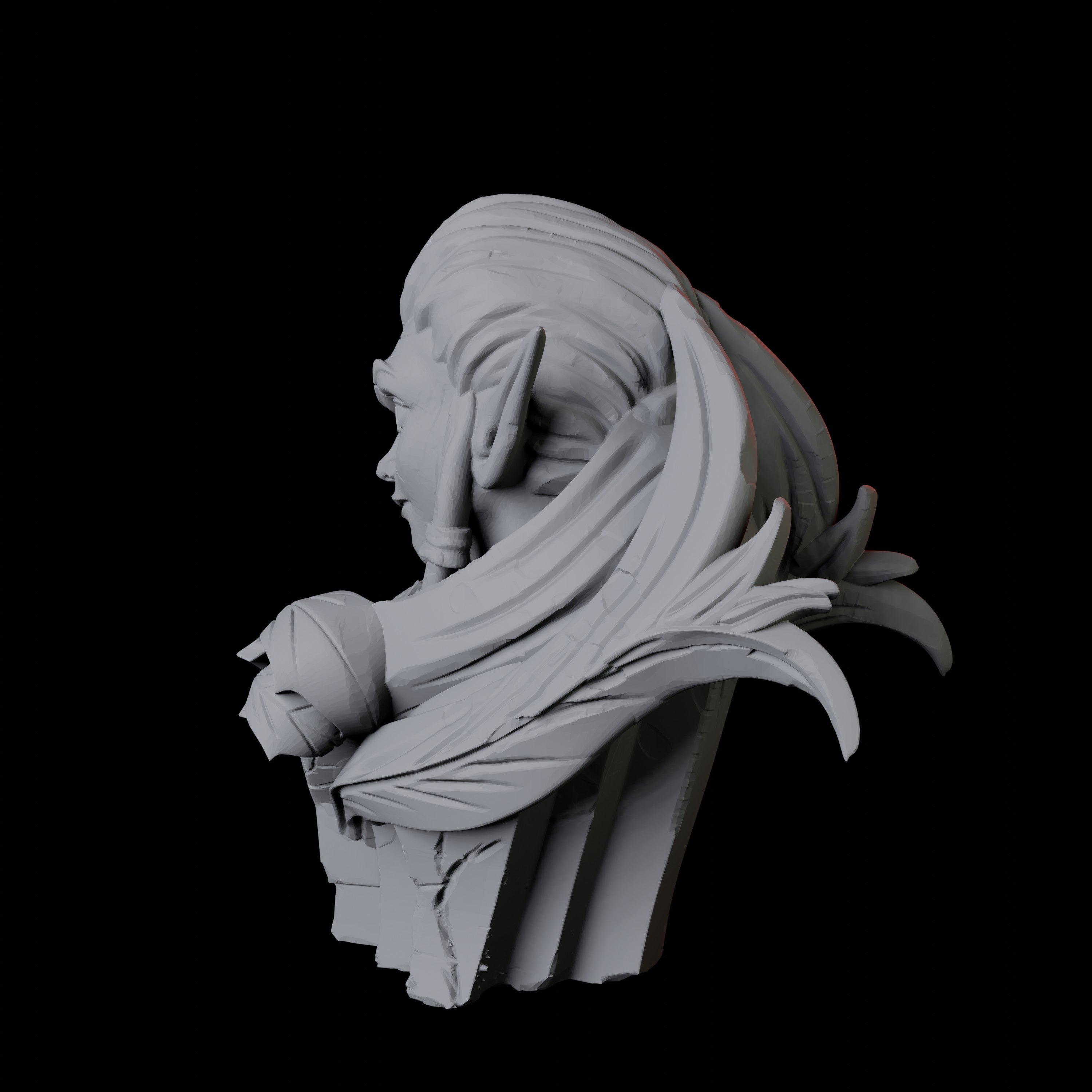 Ancient Elf Statue Bust Miniature for Dungeons and Dragons - Myth Forged