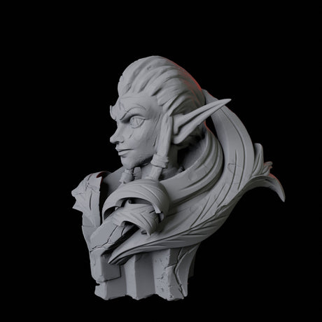 Ancient Elf Statue Bust Miniature for Dungeons and Dragons, Pathfinder or other TTRPGs